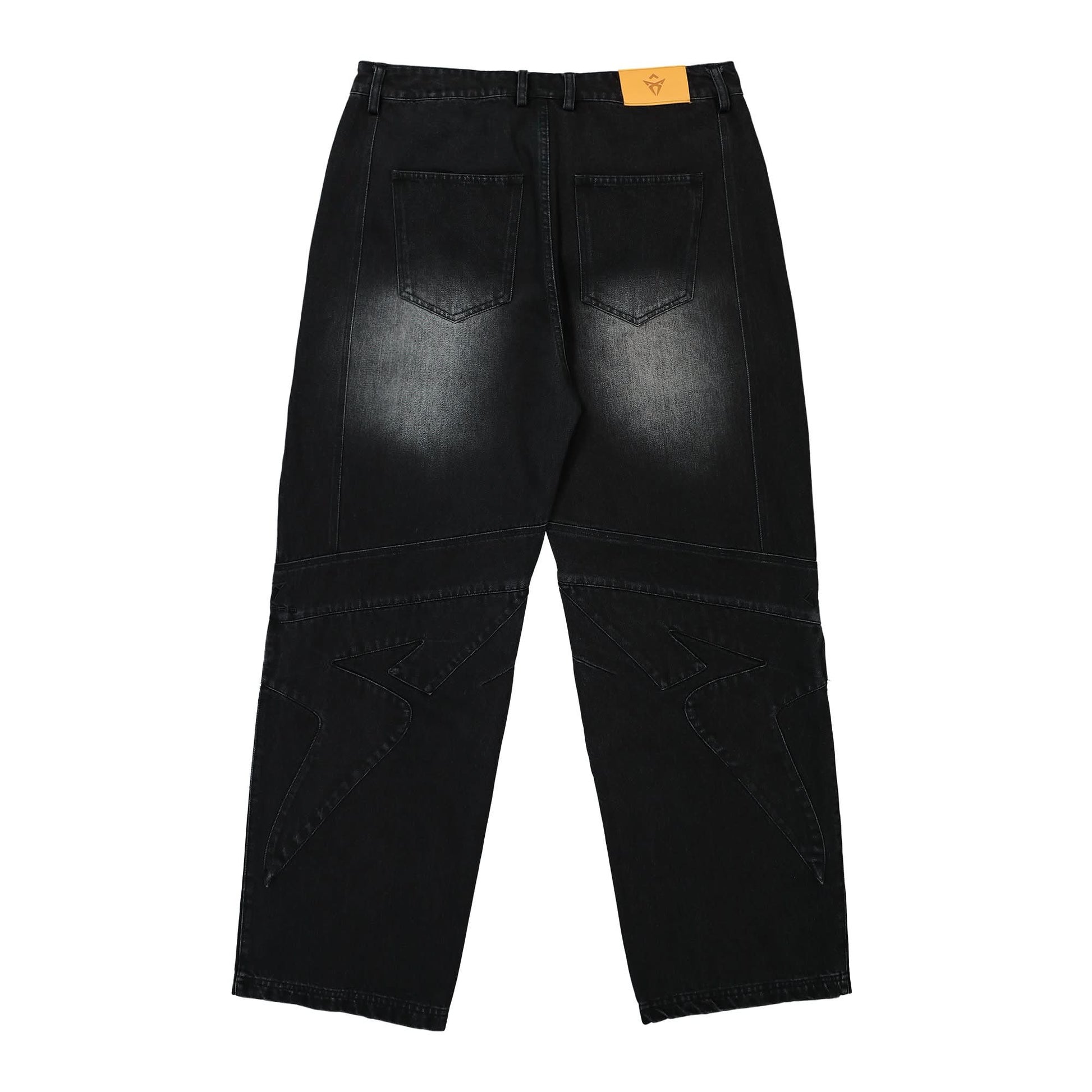 GATE Washed Panelled Denim Black Detail view 2 | Gate