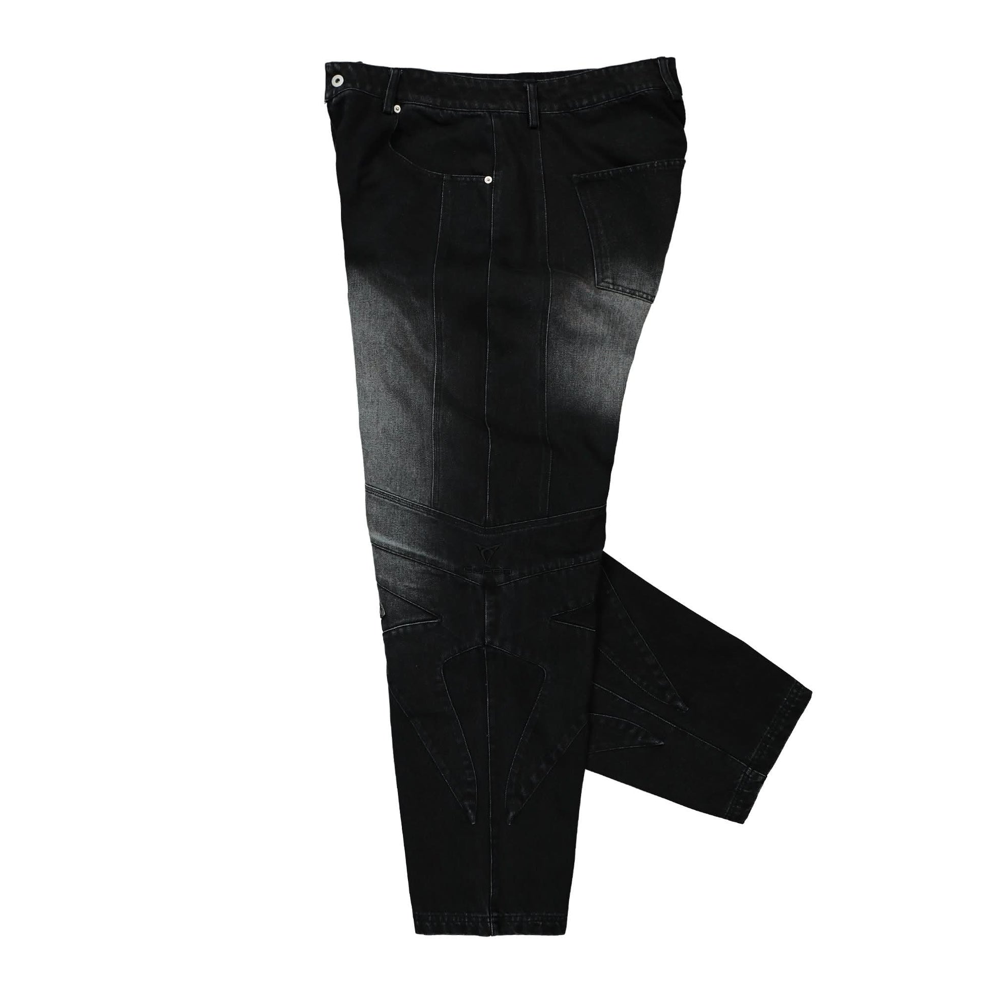 GATE Washed Panelled Denim Black Detail view 3 | Gate