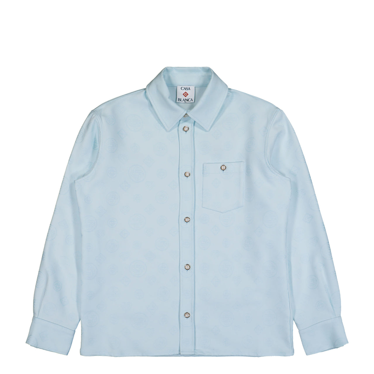 Casablanca Monogram Shirt Pale Blue Shirts M-AW25-JK-419-01 Detail View 1 | GATE