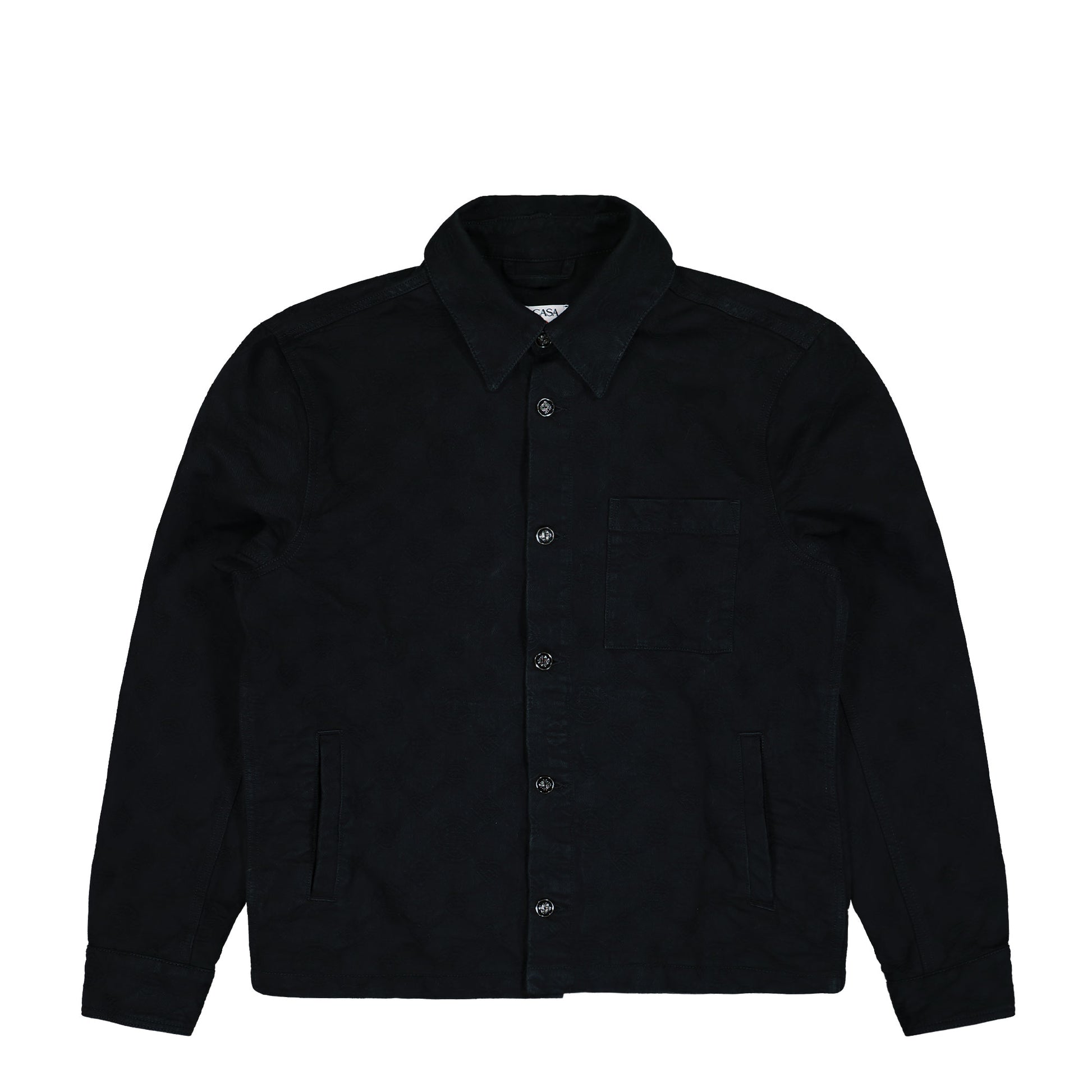 Casablanca Denim Monogram Shacket Black Jackets M-AW25-JK-420-01 Detail View 1 | GATE