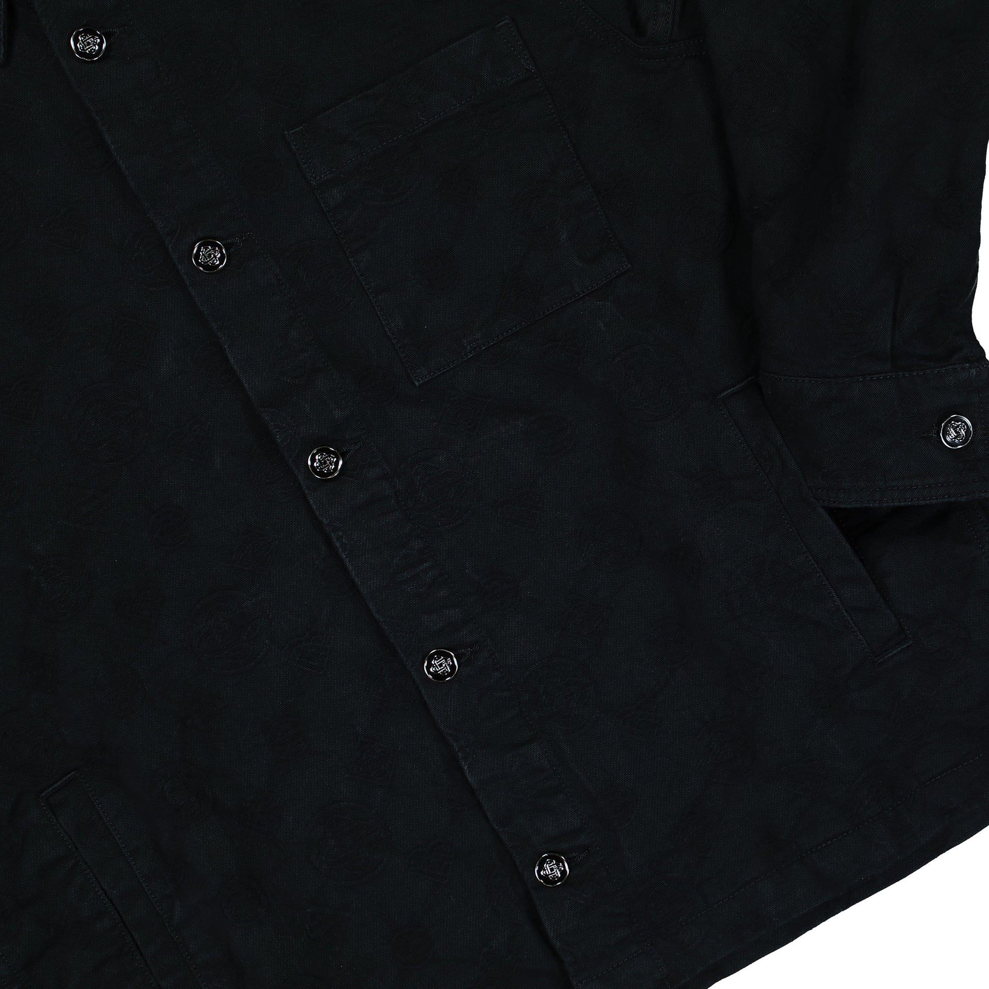 Casablanca Denim Monogram Shacket Black Jackets M-AW25-JK-420-01 Detail View 4 | GATE