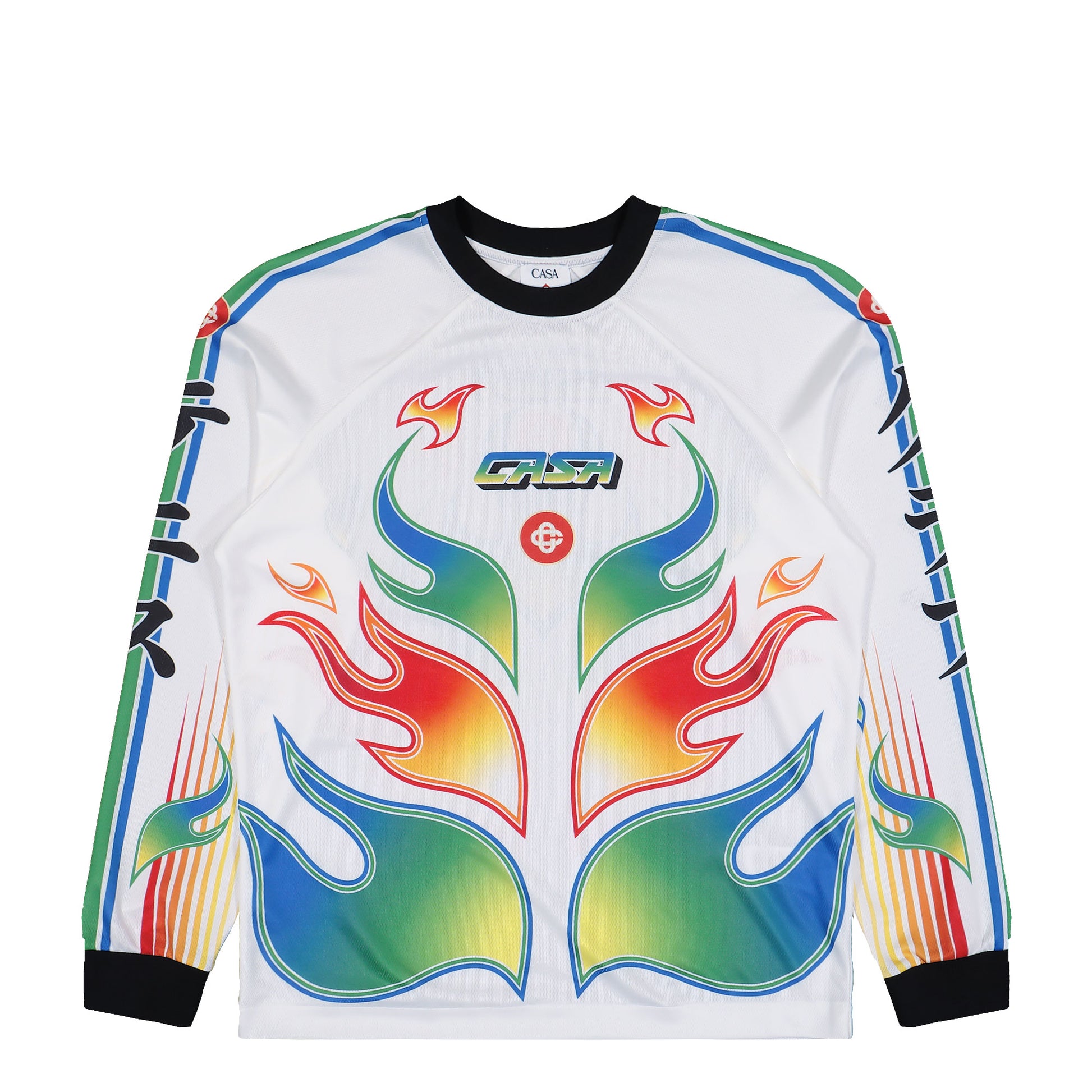 Casablanca Long Sleeve Football Tee Flame Laurel Longsleeves M-AW25-JTP-248-01 Detail View 1 | GATE