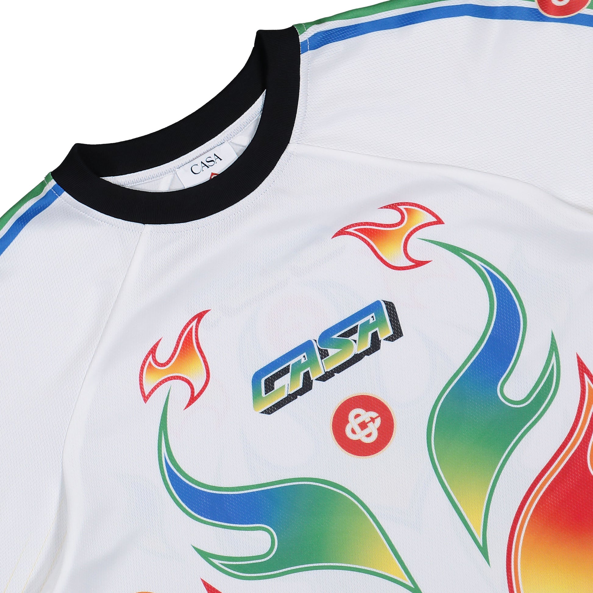 Casablanca Long Sleeve Football Tee Flame Laurel Longsleeves M-AW25-JTP-248-01 Detail View 3 | GATE