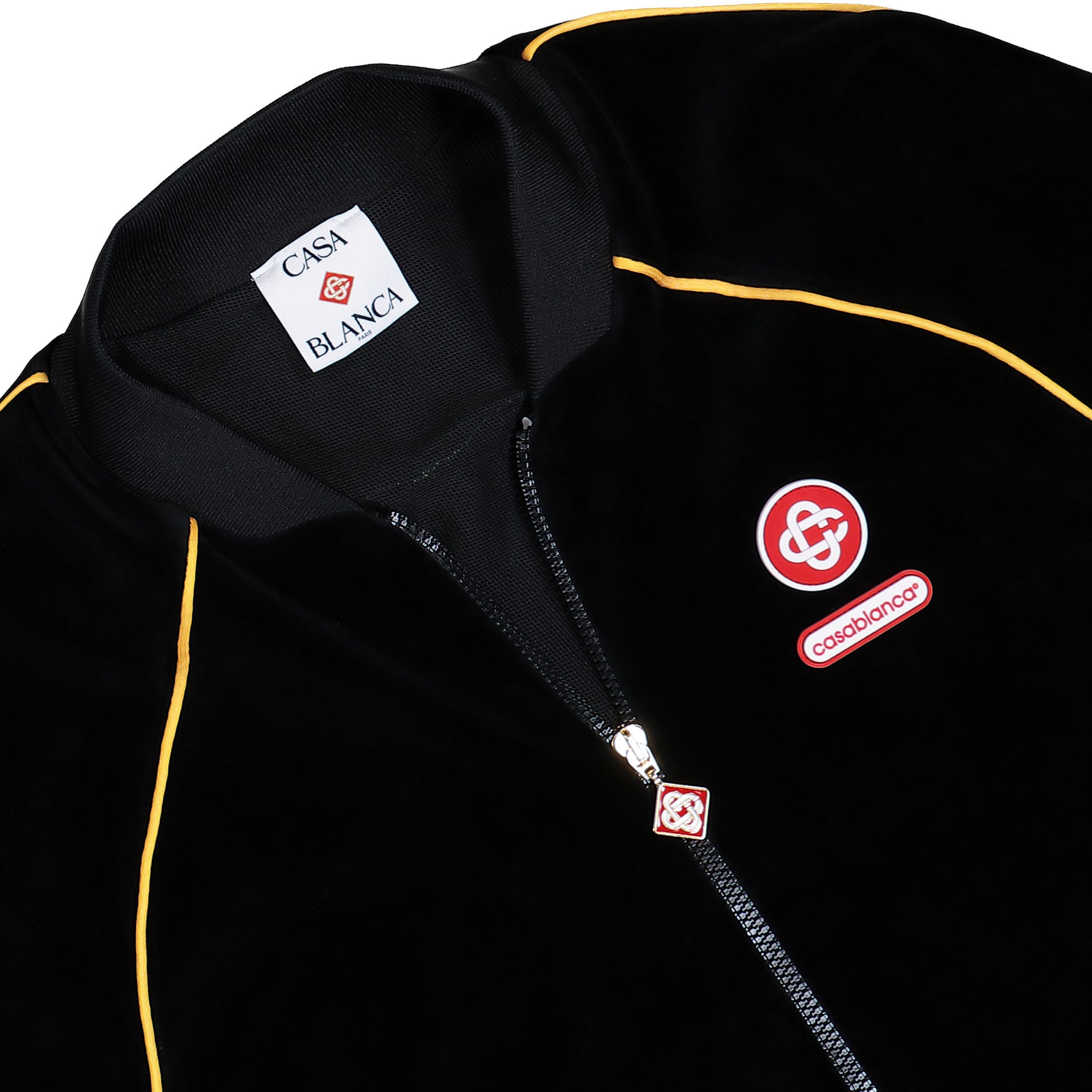 Casablanca Velour Track Jacket Black Tracksuit Tops M-AW25-JTP-421-01 Detail View 3 | GATE
