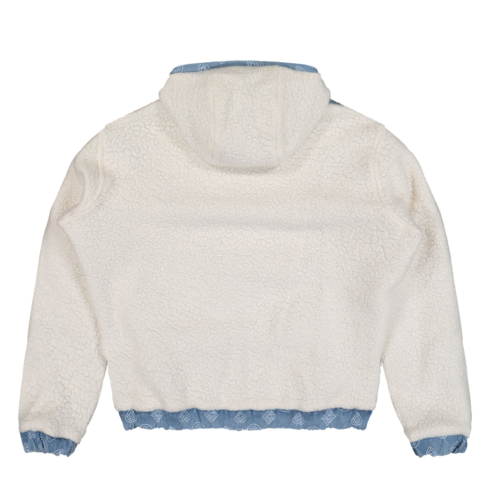Casablanca Cashmere Terry Denim Reversible Jacket Bleached Monogram Denim Jackets M-AW25-JTP-429-01 Detail View 8 | GATE