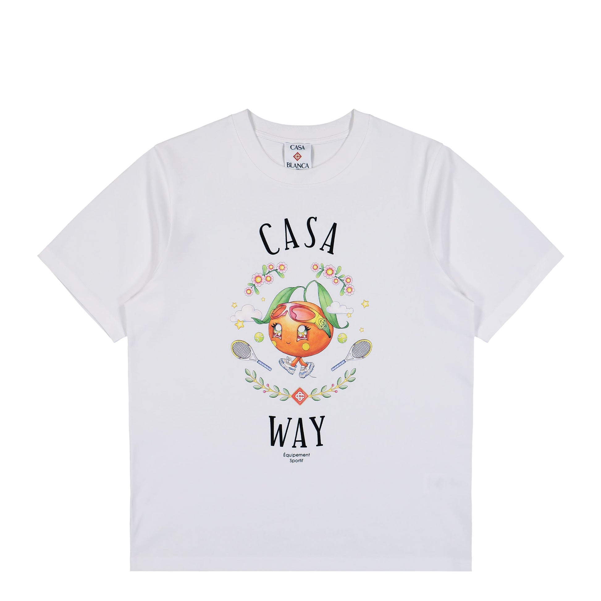 Casablanca Casa Way Orange Mascot Printed T-Shirt Orange Mascot T-Shirts M-AW25-JTS-001-02 Detail View 1 | GATE