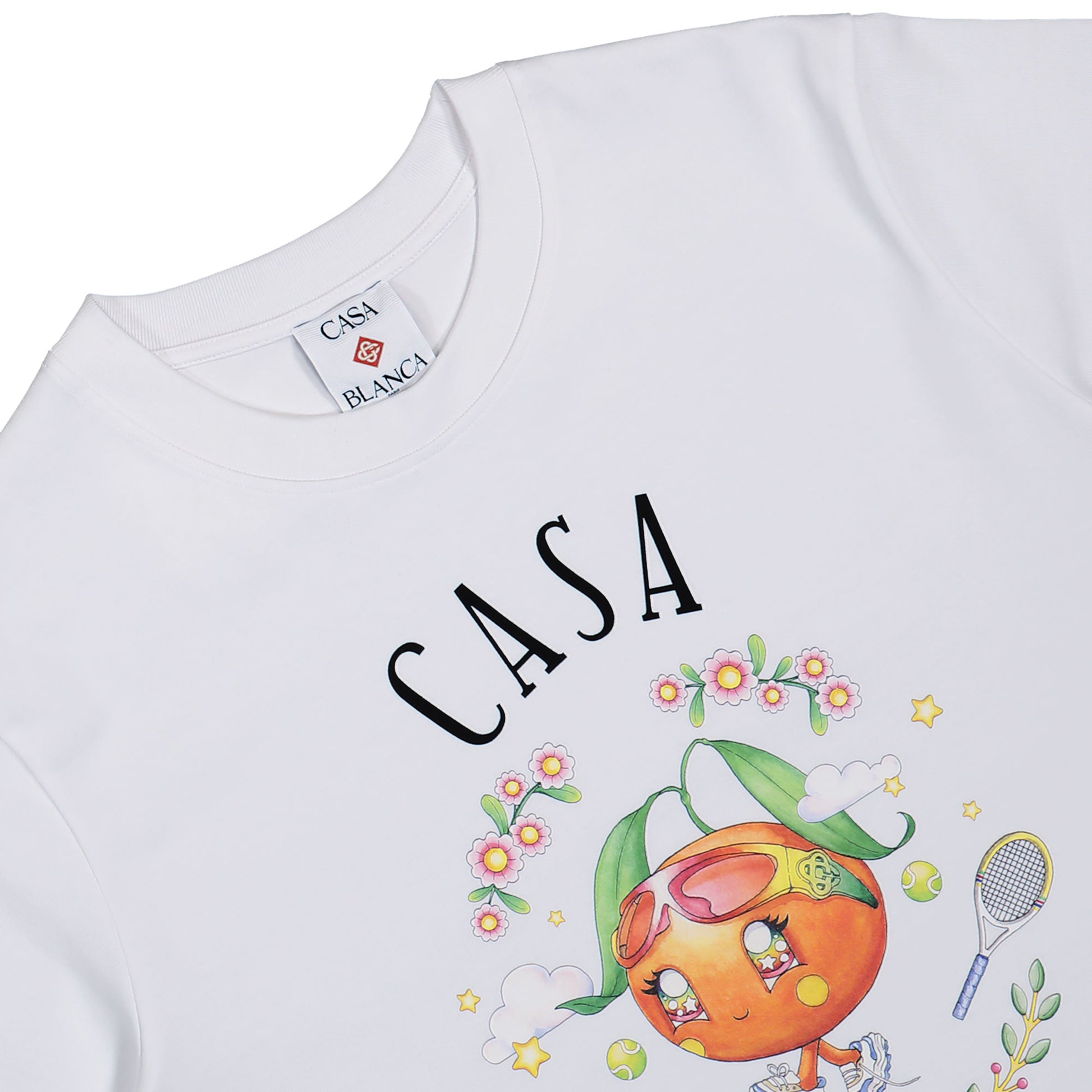 Casablanca Casa Way Orange Mascot Printed T-Shirt Orange Mascot T-Shirts M-AW25-JTS-001-02 Detail View 3 | GATE