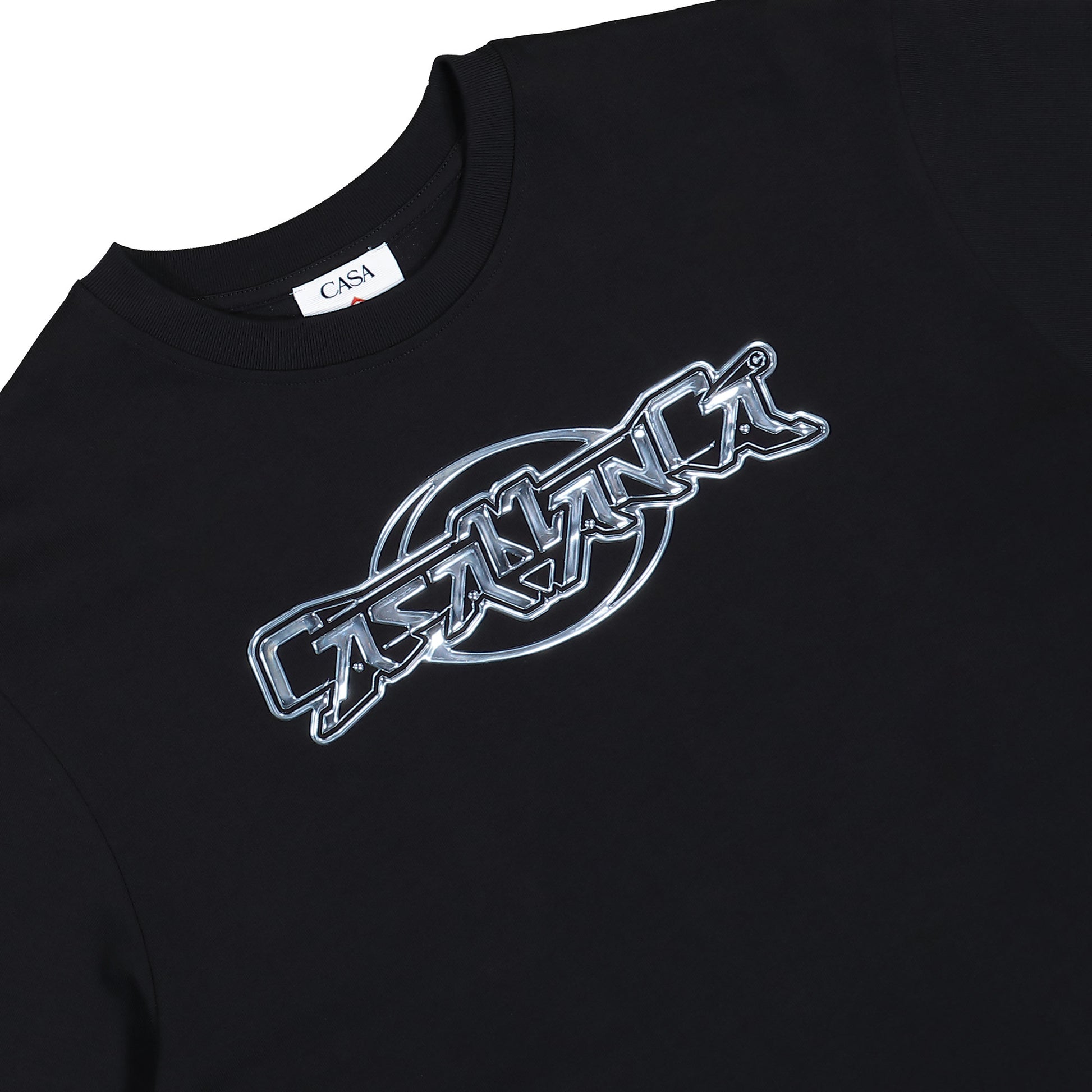 Casablanca Casa Chrome Printed Oversized T-Shirt Casa Chrome T-Shirts M-AW25-JTS-044-03 Detail View 3 | GATE
