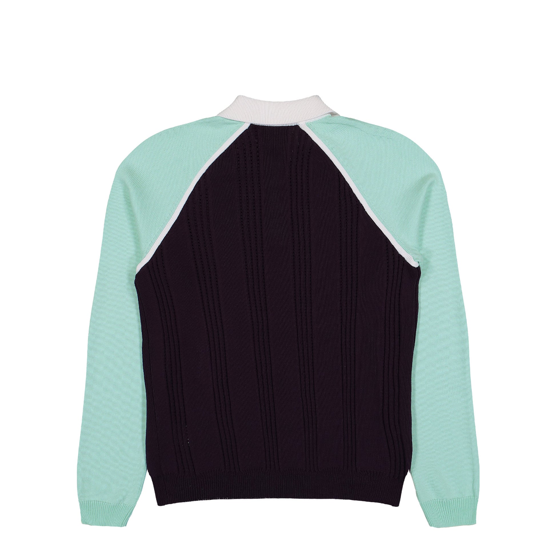 Casablanca Sporty Long Sleeve Polo Aubergine Knits M-AW25-KW-1131-01 Detail View 2 | GATE