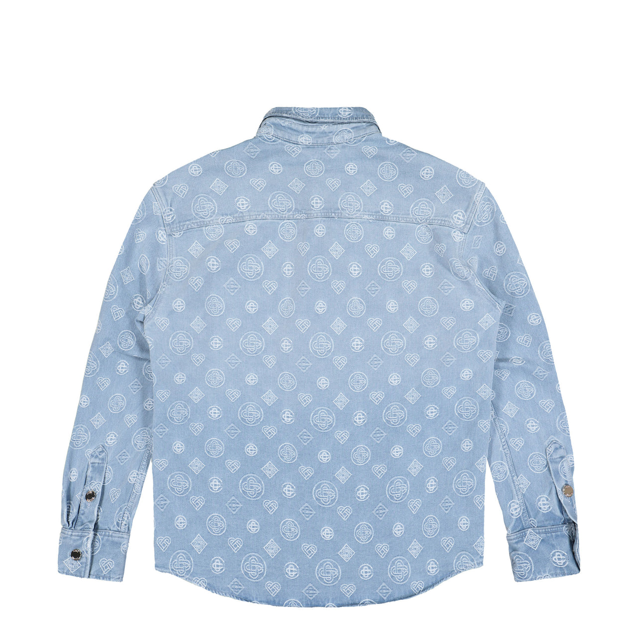Casablanca Denim Monogram Shirt Bleached Monogram Denim Shirts M-AW25-SH-189-01 Detail View 1 | GATE
