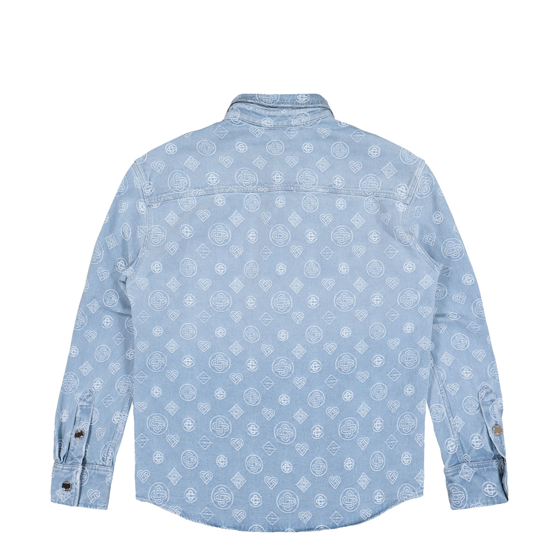 Casablanca Denim Monogram Shirt Bleached Monogram Denim Shirts M-AW25-SH-189-01 Detail View 2 | GATE