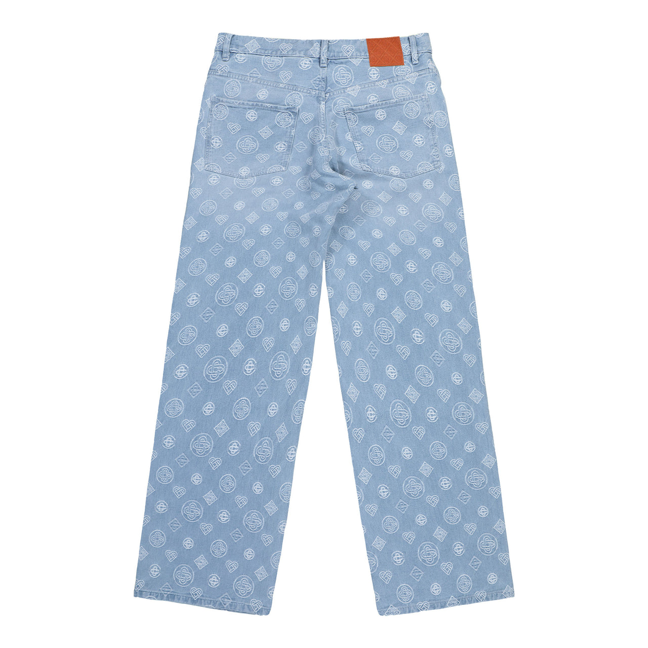 Casablanca Relaxed Fit Monogram Jeans Bleached Monogram Denim Denim M-AW25-TR-356-01 Detail View 1 | GATE