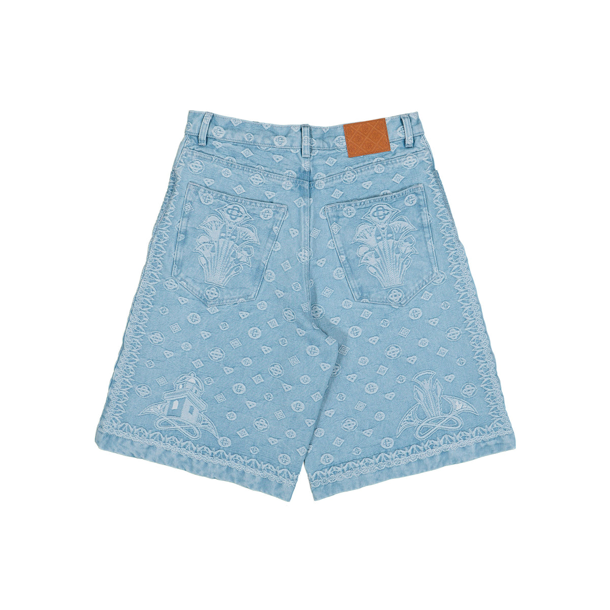 Casablanca Carpet Jacquard Baggy Denim Shorts Light Blue Carpet Jacquard Shorts M-AW26-DN-027-01 Detail View 1 | GATE