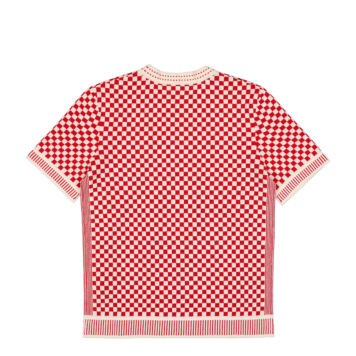 Casablanca Check Tee Red / White T-Shirts M-AW26-KW-1472-02 Detail View 1 | GATE
