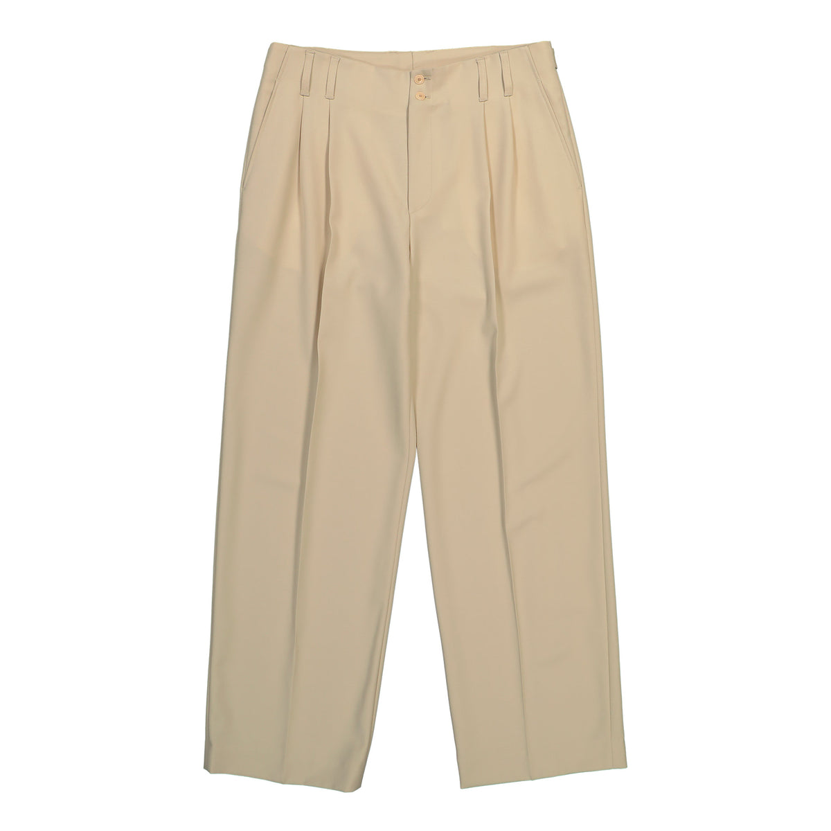 Casablanca Wool Pleated Suit Trouser Pale Khaki Pants M-AW26-TR-465-02 Detail View 1 | GATE