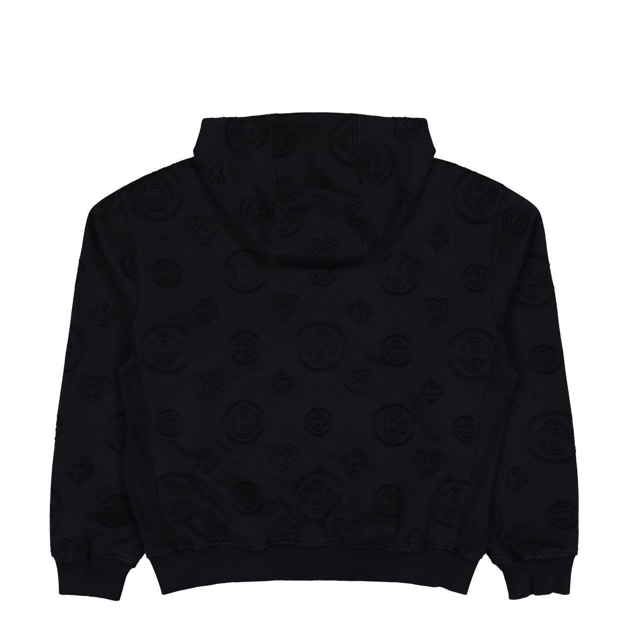 Casablanca Applique Monogram Zip Up Hoodie Black Loopback Hoodies M-PF26-JTP-512-02 Detail View 1 | GATE