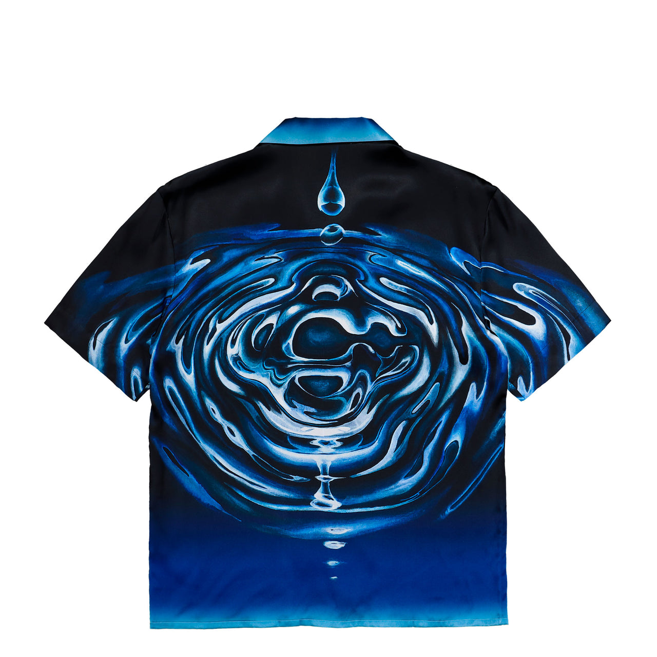 Casablanca Warped Logo Ripple Cuban Collar SS Shirt Warped Logo Repeat Shirts M-SP26-SH-003-08 Detail View 1 | GATE