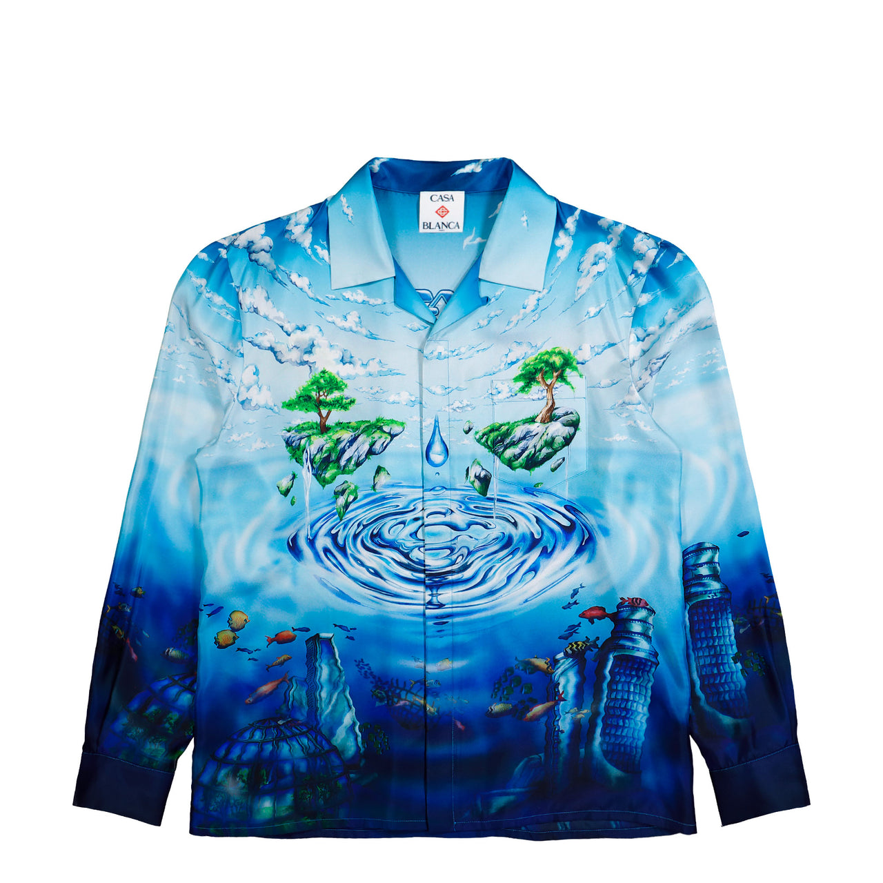 Casablanca Lost Atlantis Cuban Collar LS Shirt Lost Atlantis Shirts M-SP26-SH-006-01 Detail View 1 | GATE