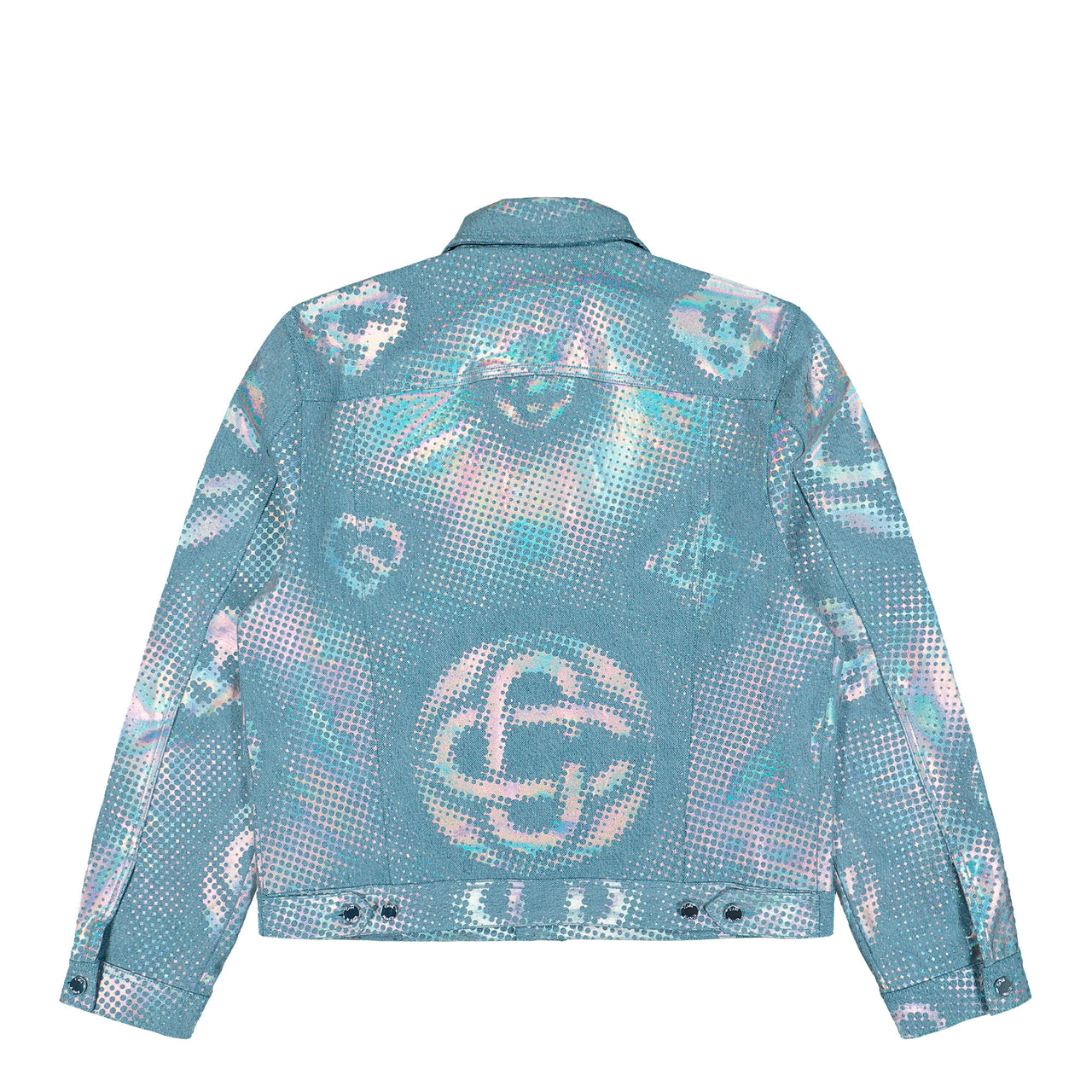 Casablanca Pearlescent Monogram Denim Jacket Monogram Jackets M-SS26-JK-470-01 Detail View 1 | GATE