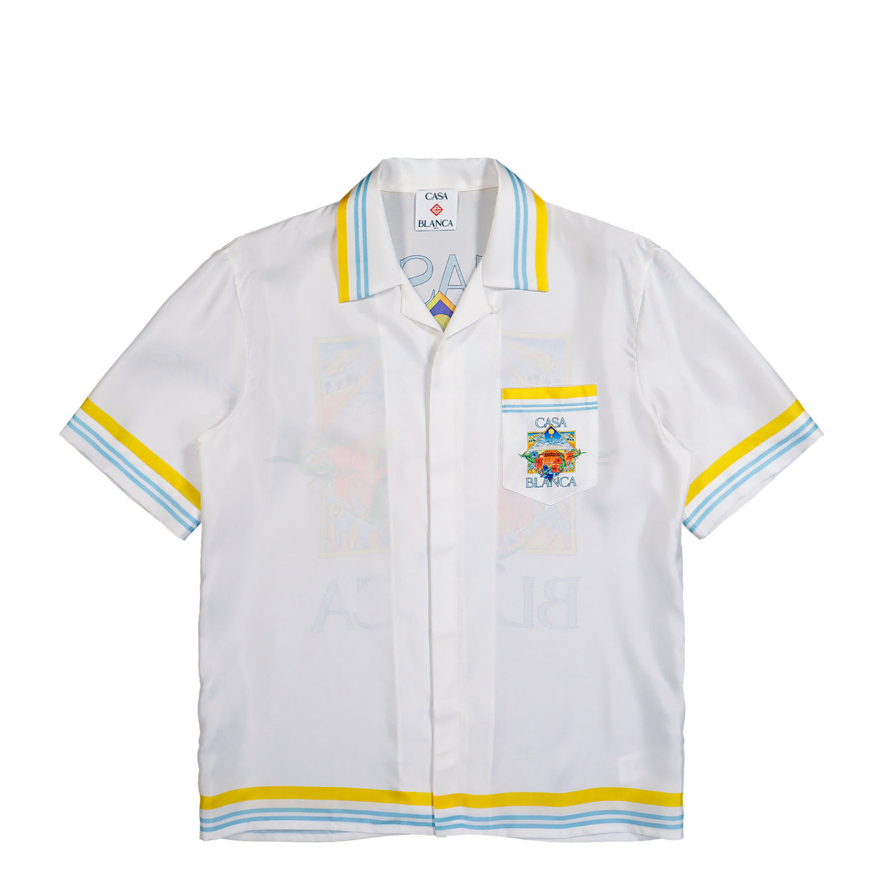 Casablanca Tennis Landscape Cuban Collar SS Shirt Flower Court Icon Shirts M-SS26-SH-003-04 Detail View 1 | GATE