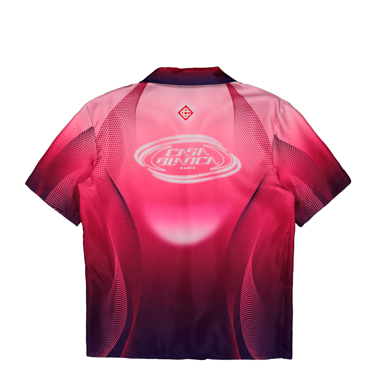 Casablanca Aubergine Gradient Cuban Collar SS Shirt Aubergine Gradient Shirts M-SS26-SH-003-08 Detail View 1 | GATE