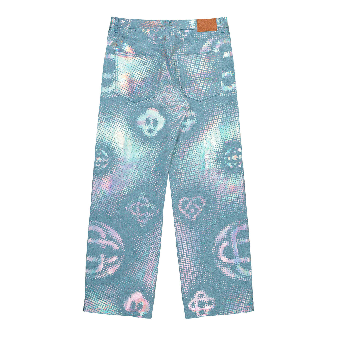Casablanca Pearlescent Monogram Baggy Jeans Monogram Denim M-SS26-TR-424-01 Detail View 1 | GATE