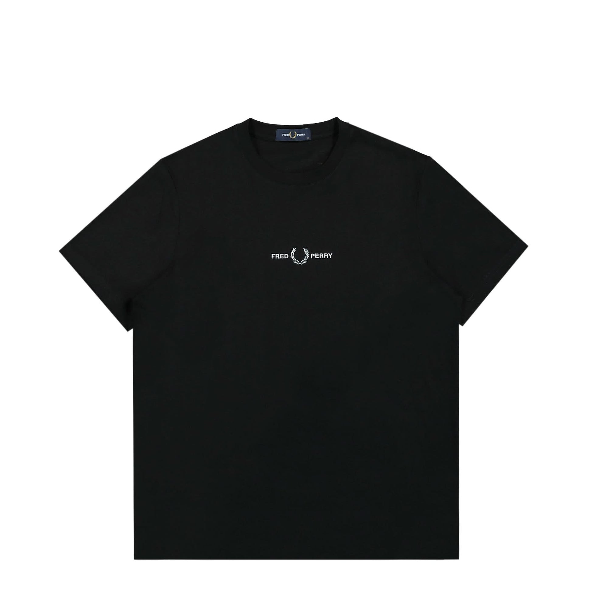 Fred Perry Embroidered T-Shirt Black Detail view 1 | Gate