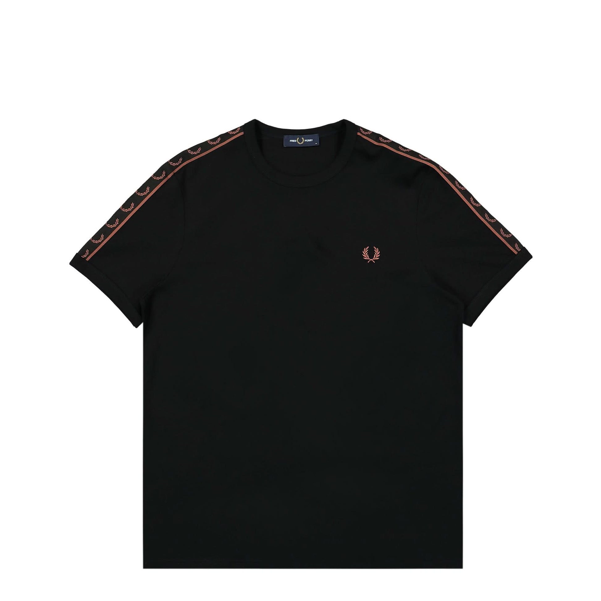 Fred Perry Contrast Tape Ringer T-Shirt Black Detail view 1 | Gate