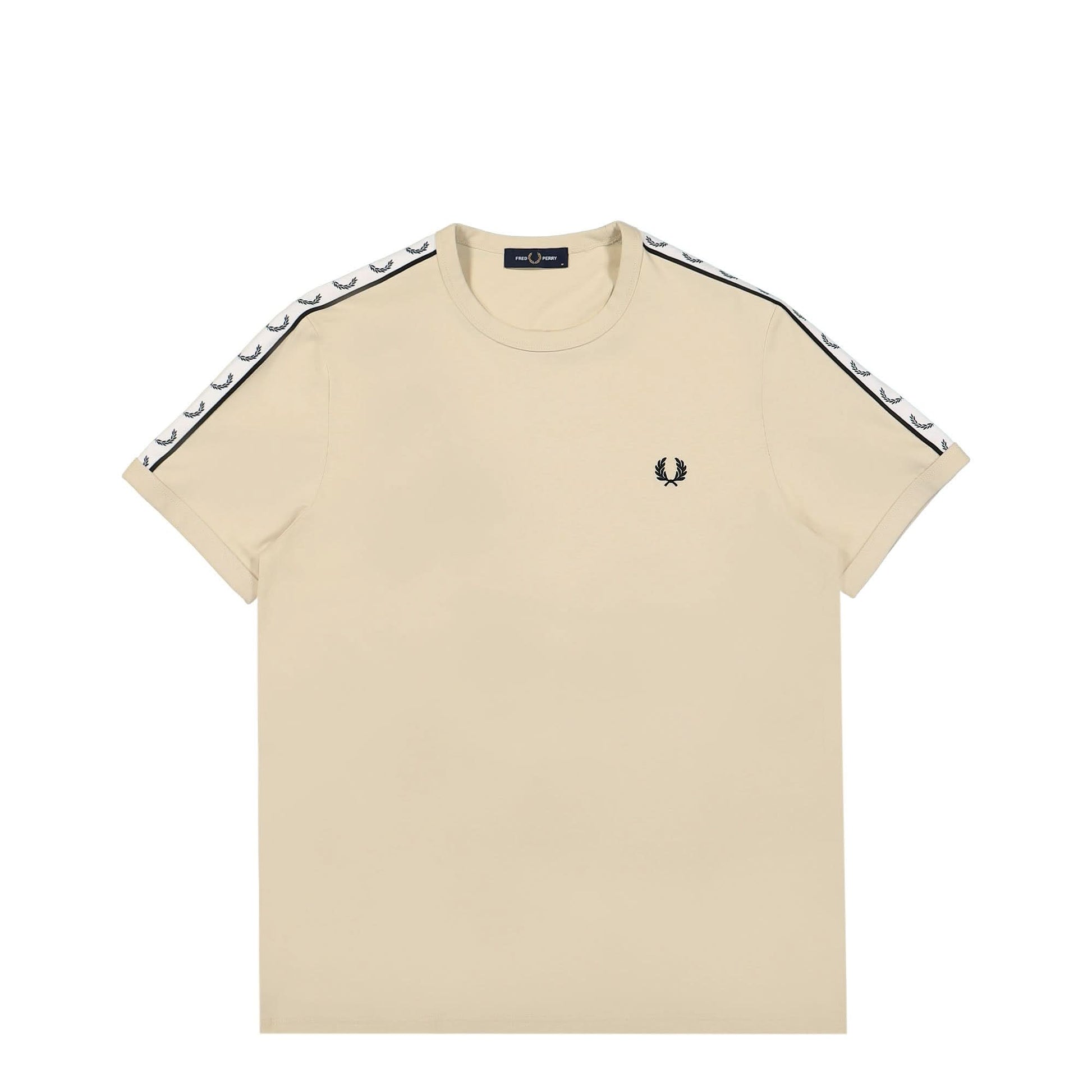 Fred Perry Taped Ringer T-Shirt Beige Detail view 1 | Gate