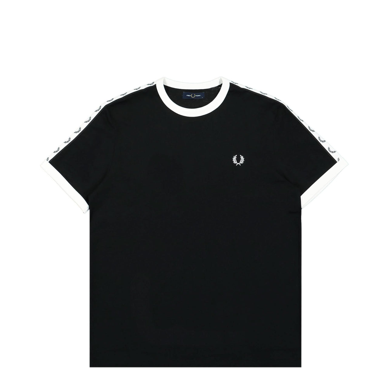 Fred Perry Taped Ringer T-Shirt Black Detail view 1 | Gate