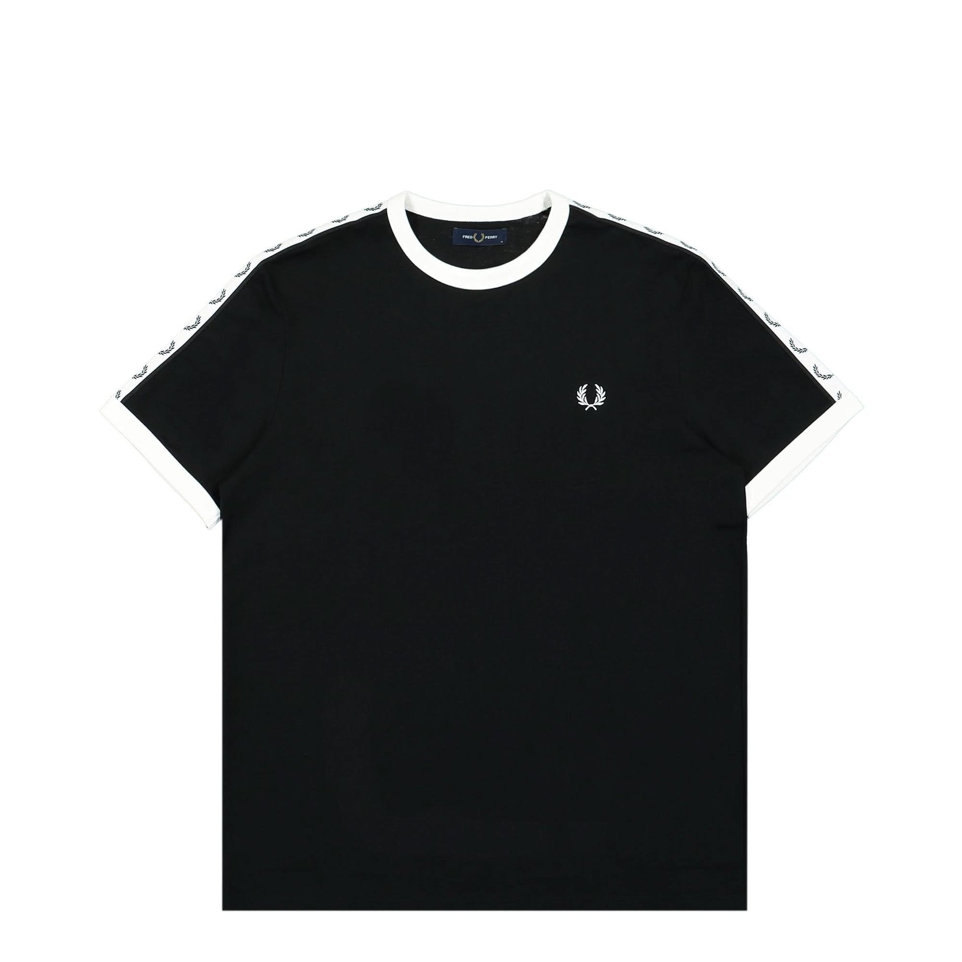 Fred Perry Taped Ringer T-Shirt Black Detail view 1 | Gate