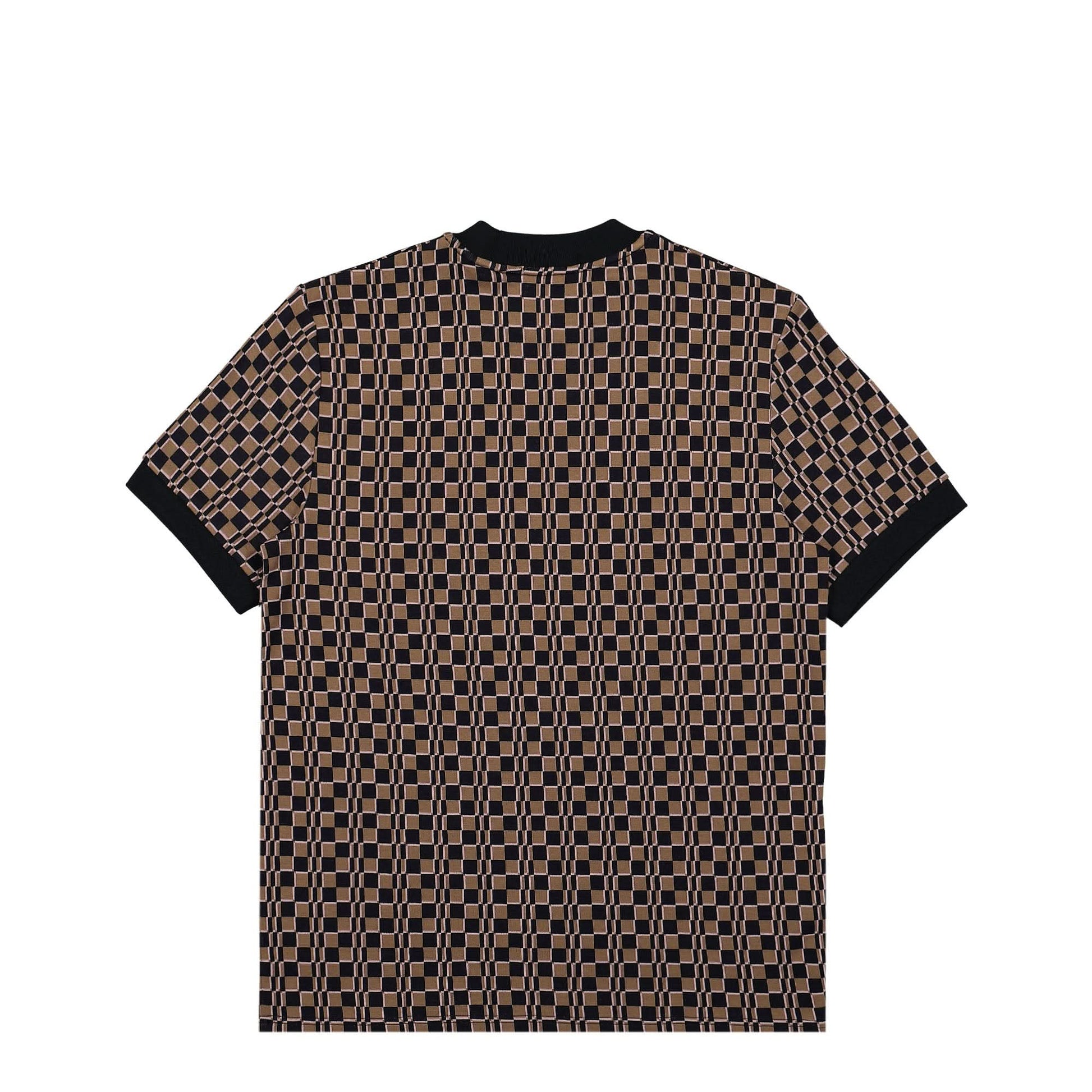 Fred Perry Glitch Chequerboard T-Shirt Brown Detail view 2 | Gate