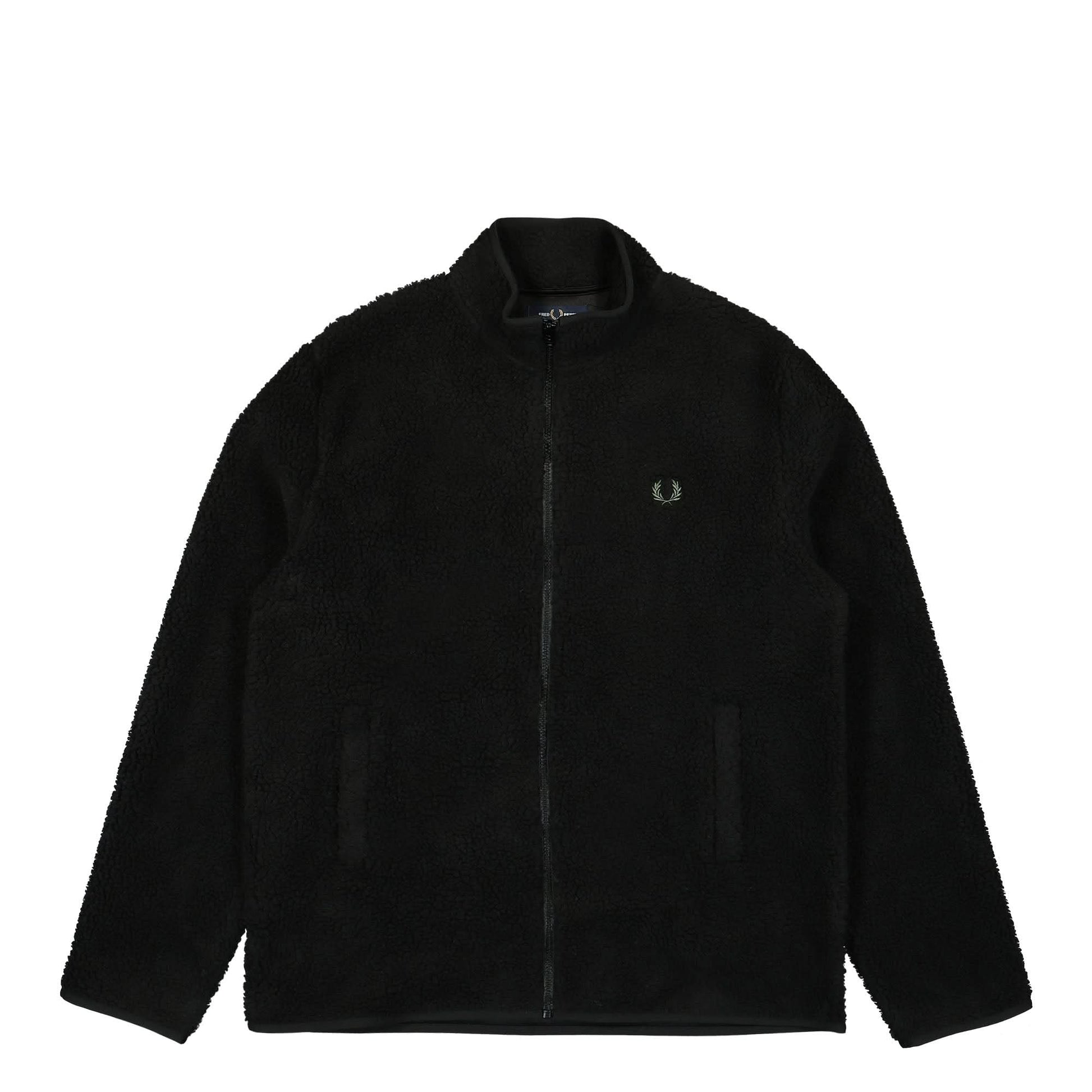 Fred Perry Zip Trough Borg Fleece Black Detail view 1 | Gate