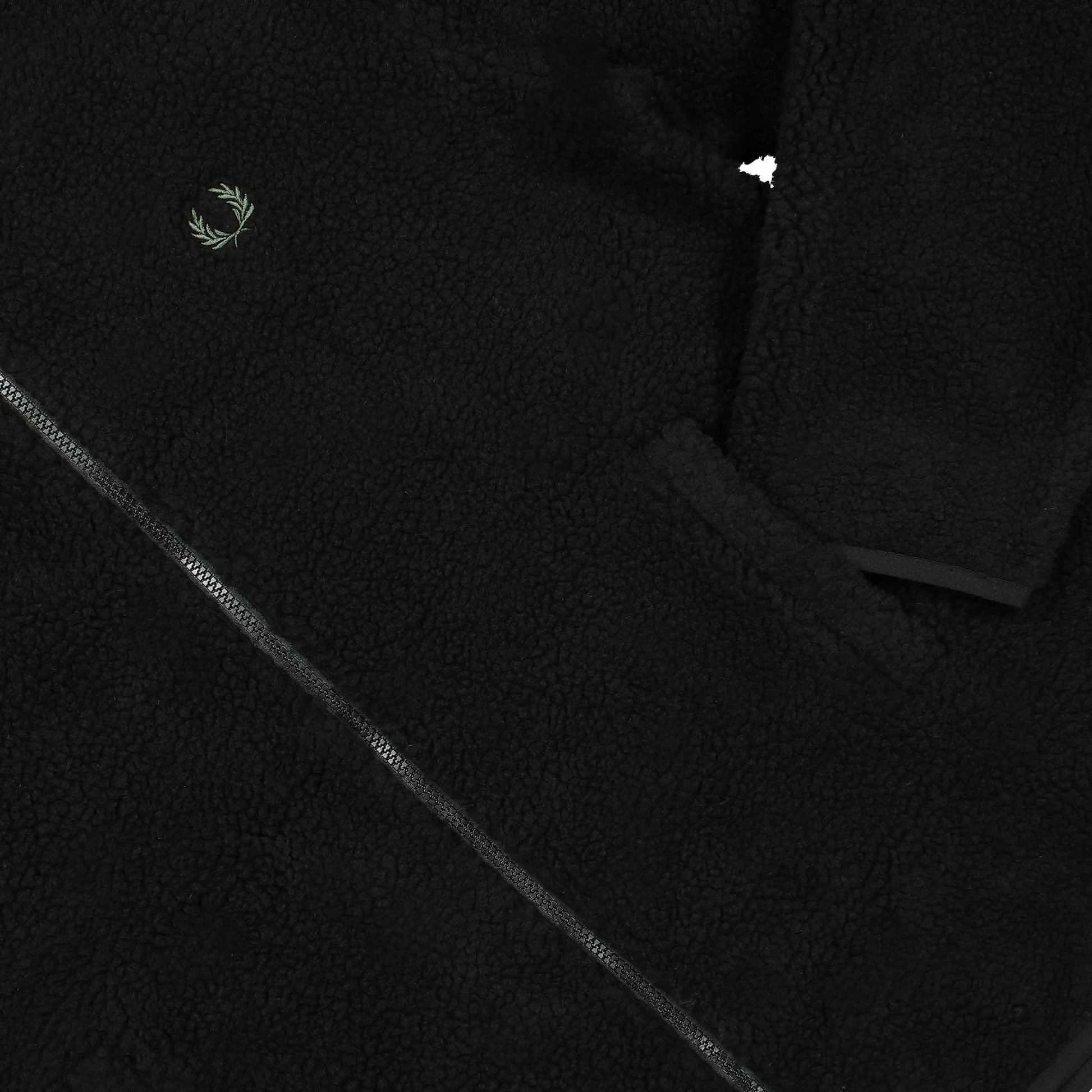 Fred Perry Zip Trough Borg Fleece Black Detail view 4 | Gate