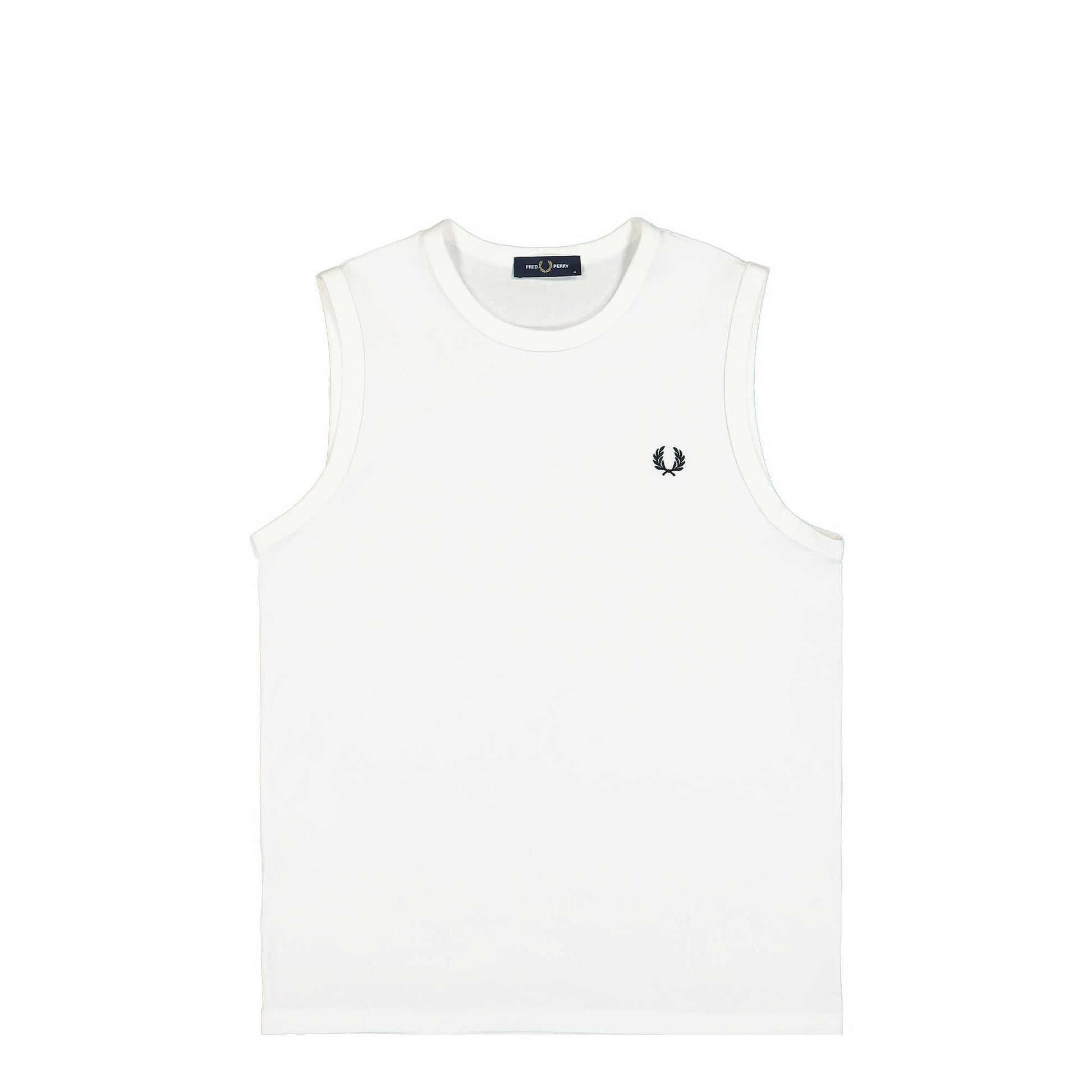 Fred Perry Crew Neck Vest White Detail view 1 | Gate