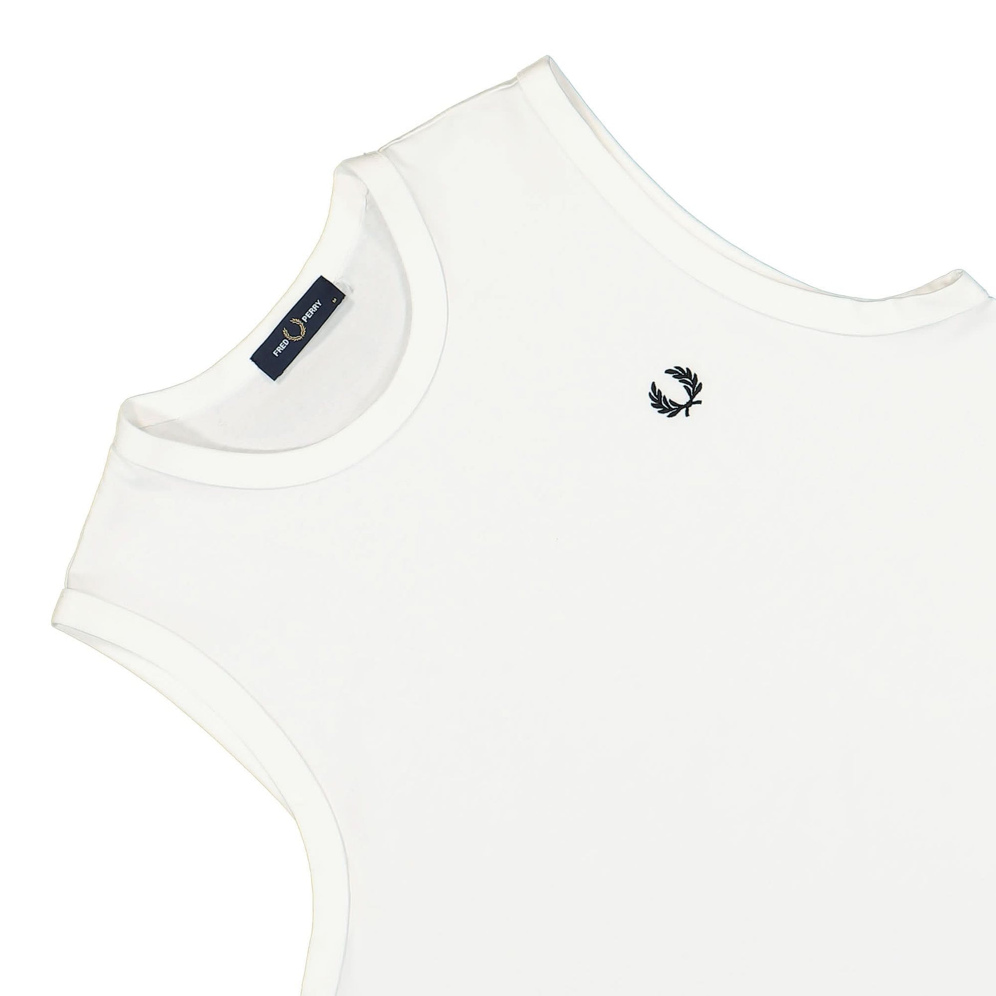 Fred Perry Crew Neck Vest White Detail view 3 | Gate