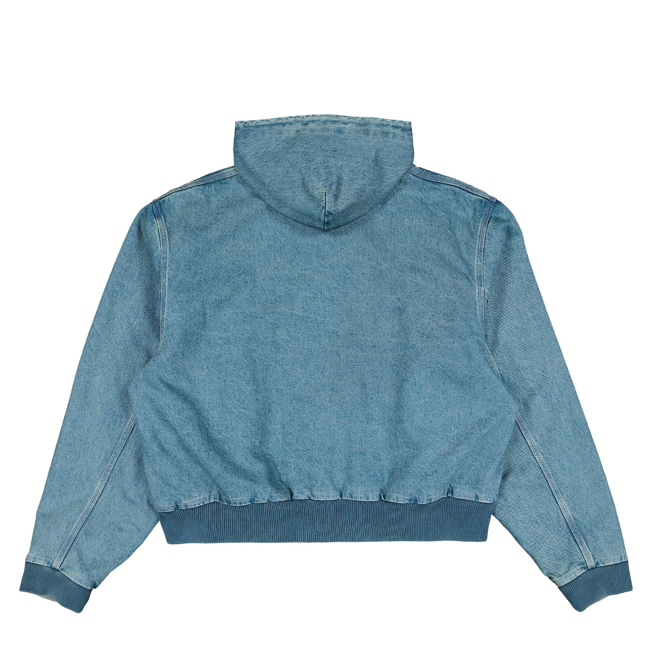 VETEMENTS Hooded Workwear Denim Jacket Blue Jackets ME76DJ061N1 Detail View 1 | GATE