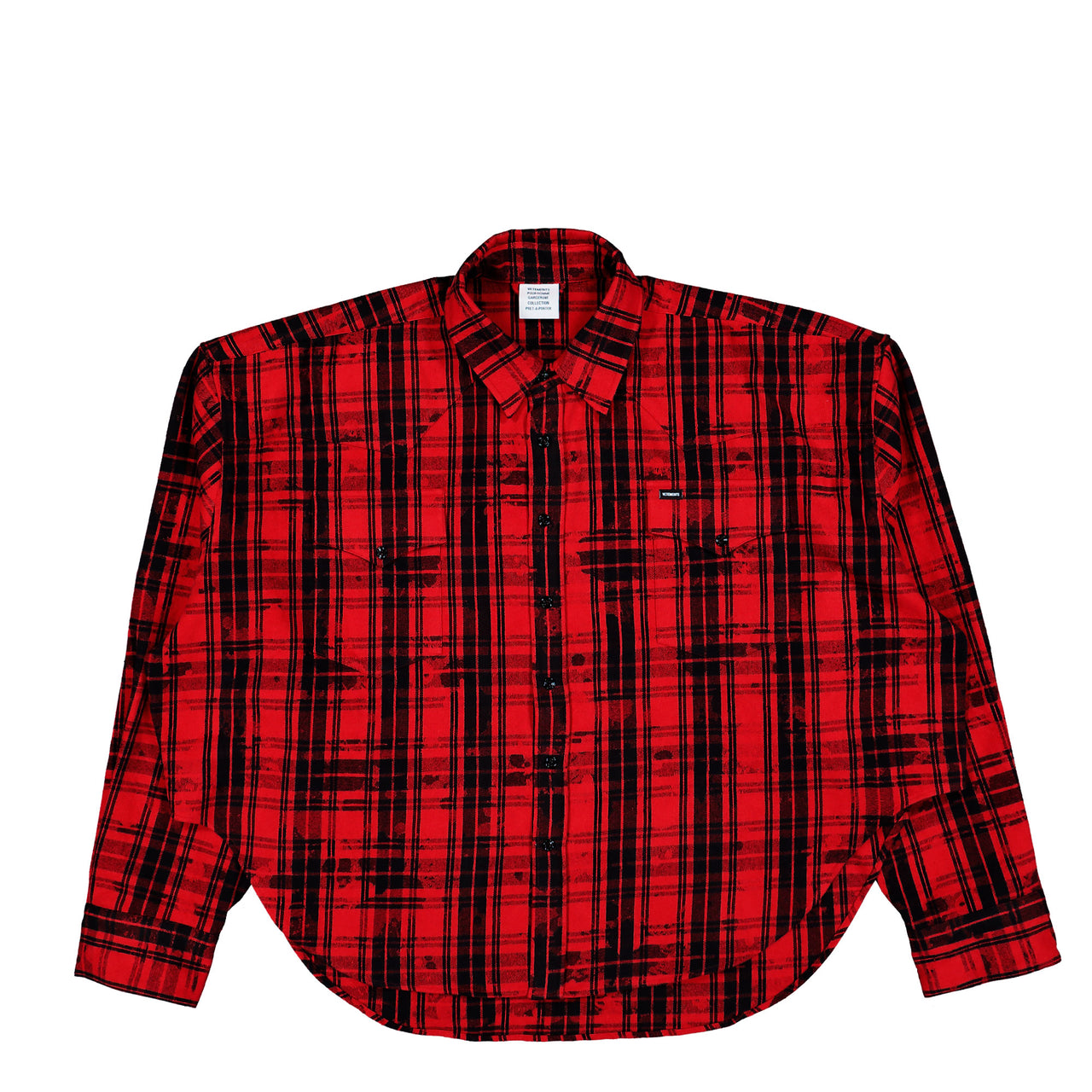 VETEMENTS Cowboy Flannel Shirt Red / Black Check Shirts ME76FS055RB Detail View 1 | GATE