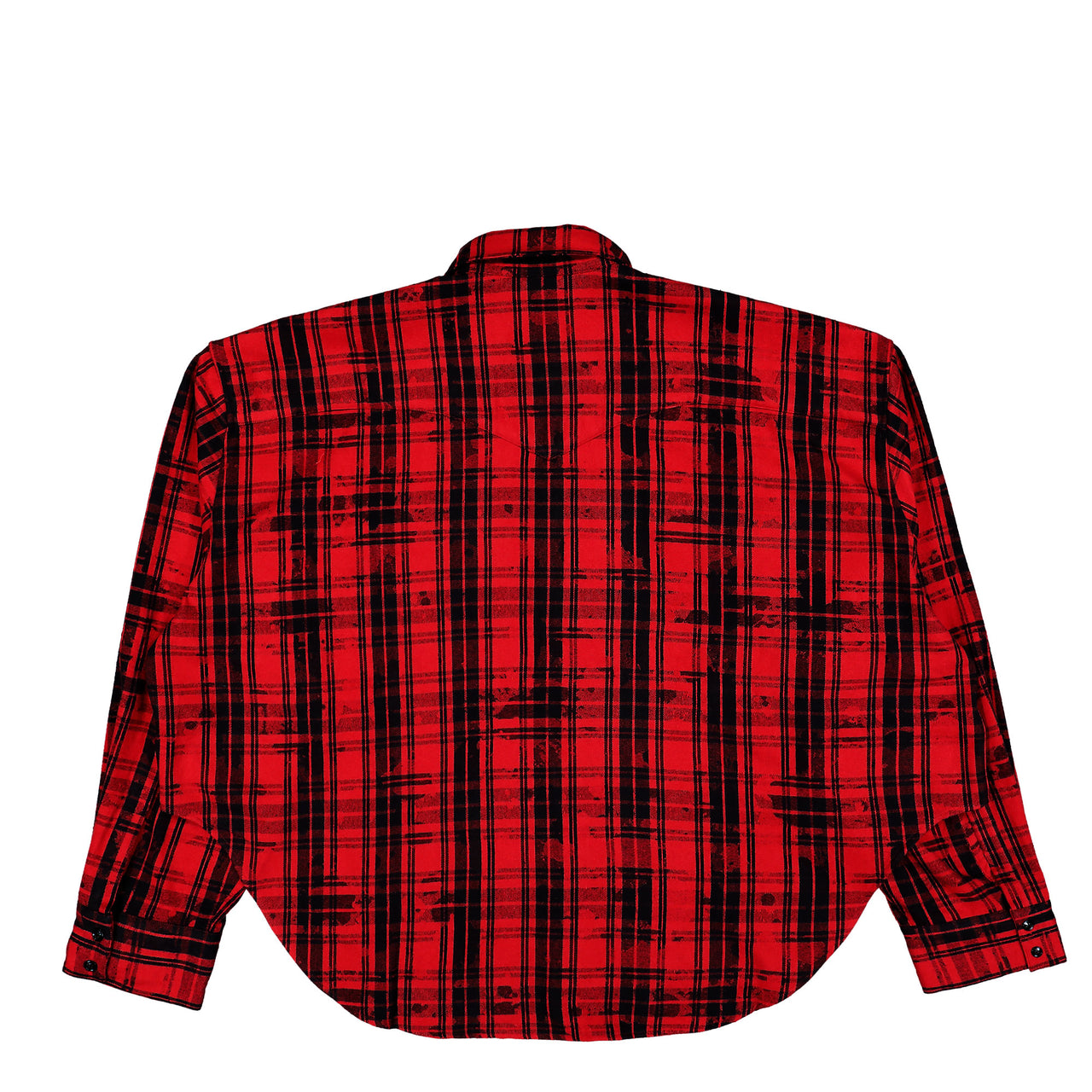 VETEMENTS Cowboy Flannel Shirt Red / Black Check Shirts ME76FS055RB Detail View 1 | GATE