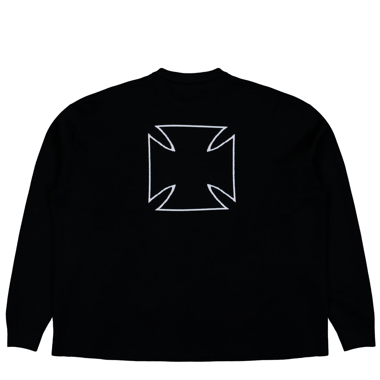 VETEMENTS Double Biker Cross Logo Sweater Black Sweatshirts ME76KN099B Detail View 1 | GATE