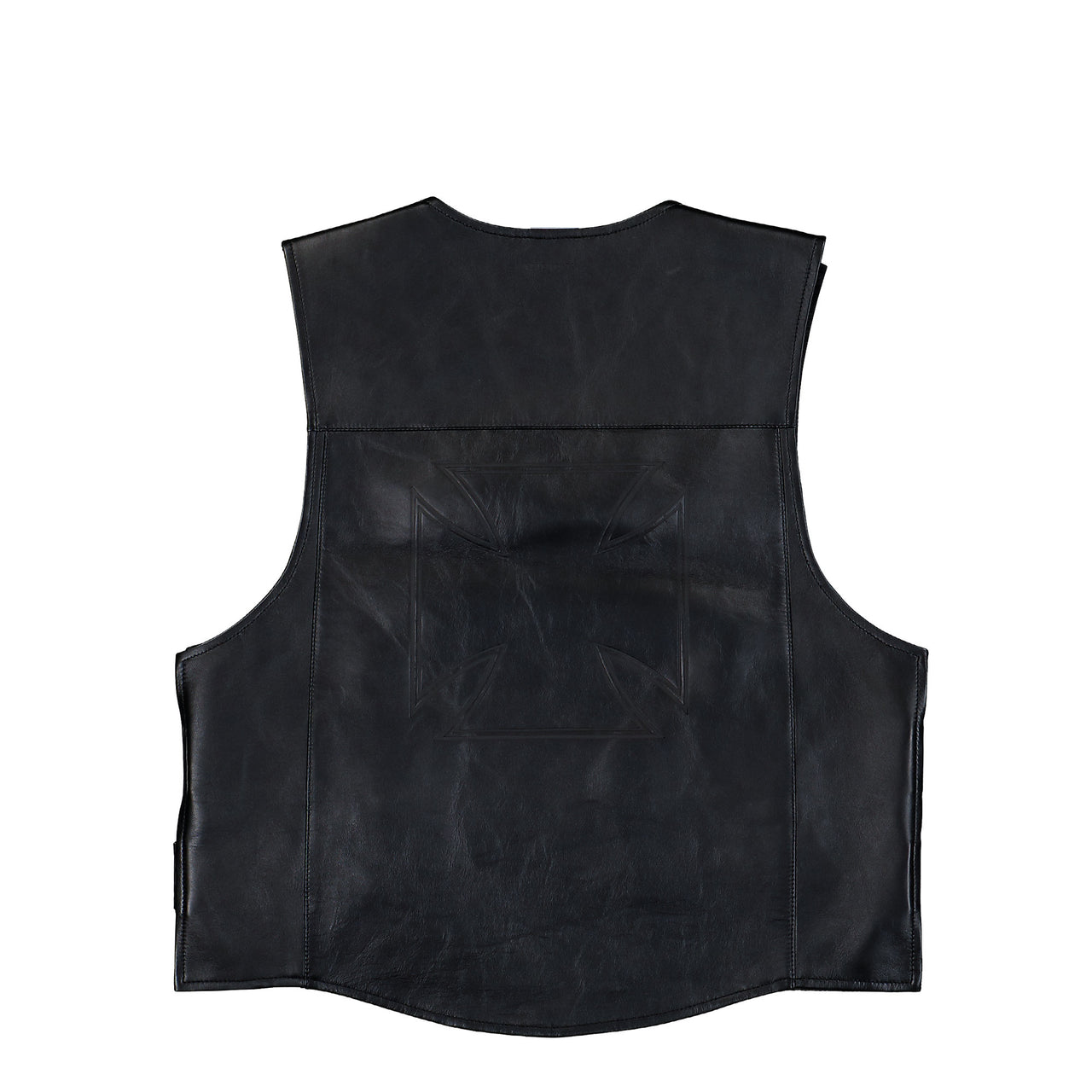 VETEMENTS Leather Velcro Vest Black Vests ME76LV016B Detail View 1 | GATE