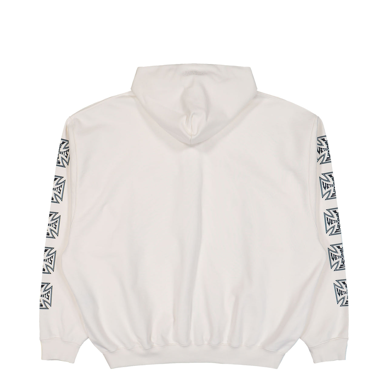 VETEMENTS Biker Cross Sleeves Zip-Up Hoodie Vanilla Hoodies ME76ZU167V Detail View 1 | GATE