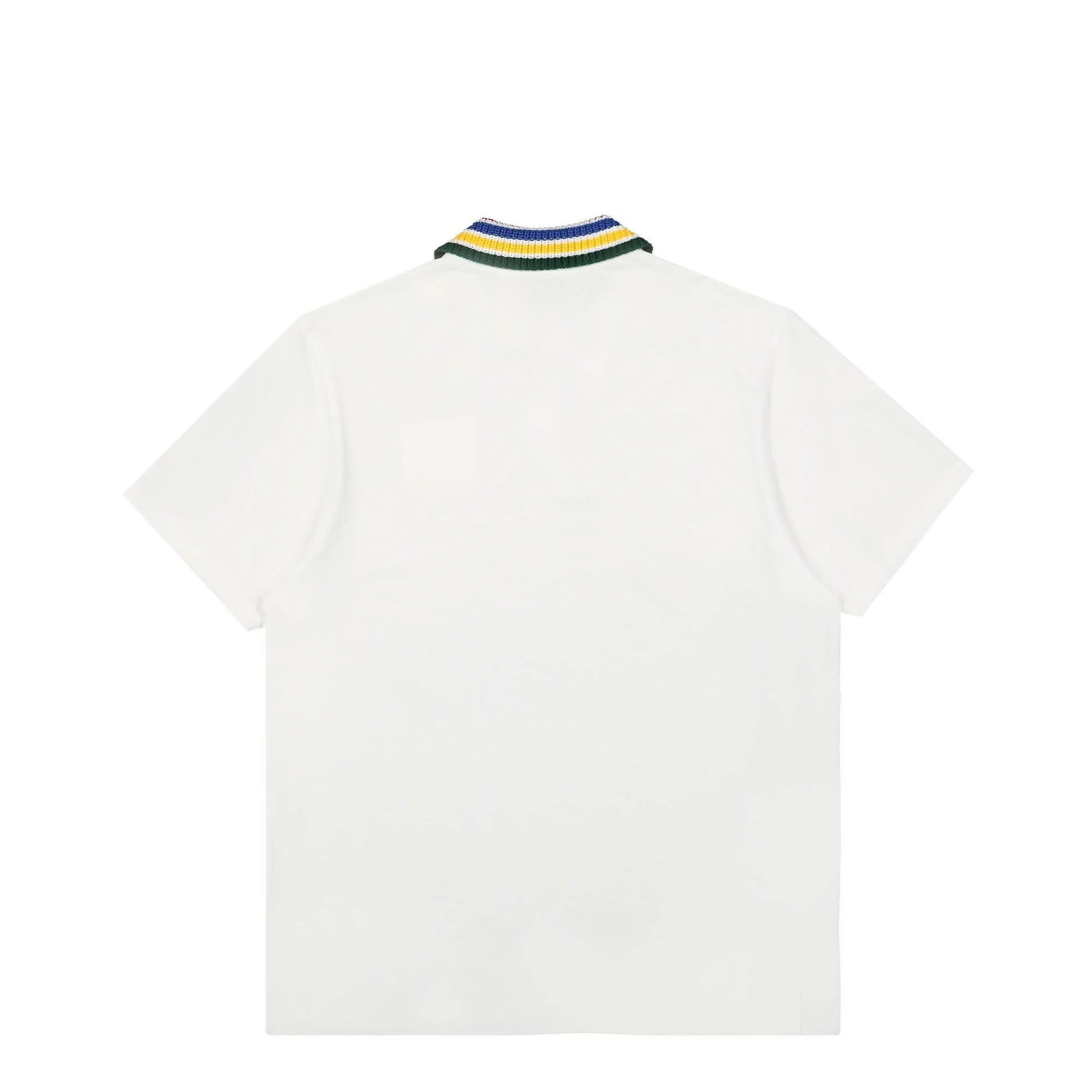 Casablanca Primary Stripe Knit Collar Classic Polo White Detail view 2 | Gate