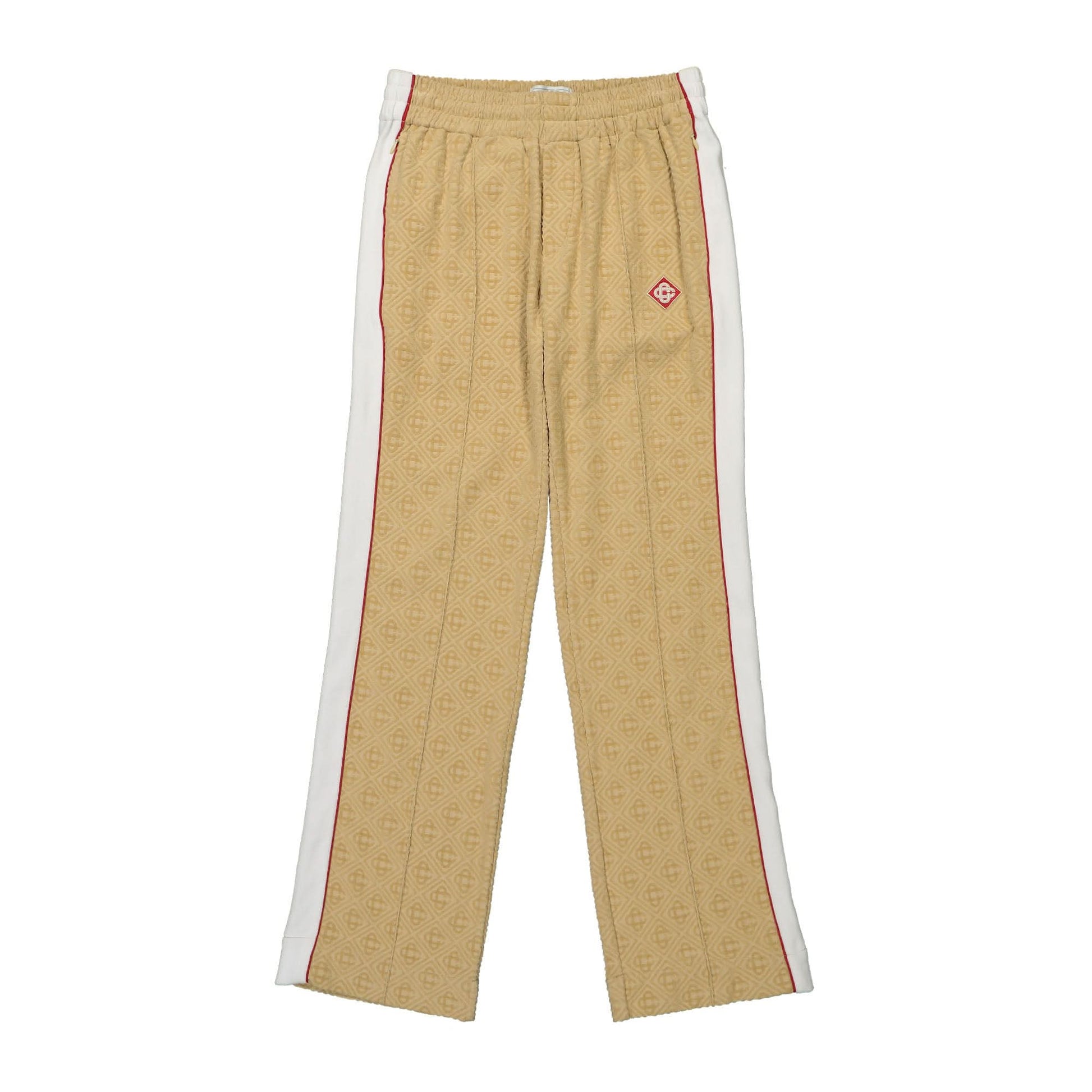 Casablanca Monogram Velour Track Pant Beige Detail view 1 | Gate