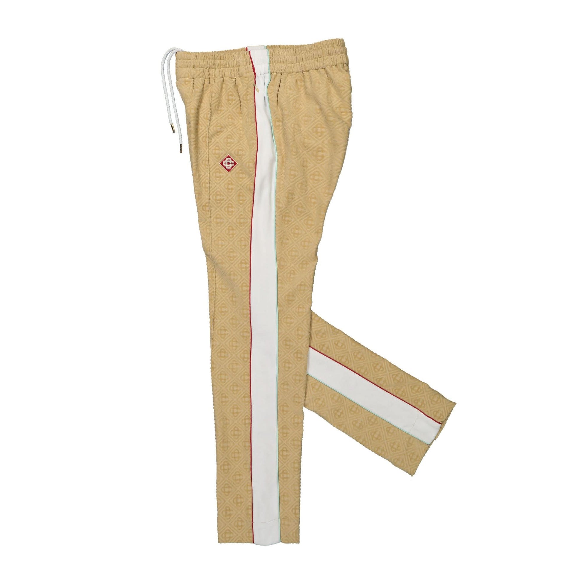 Casablanca Monogram Velour Track Pant Beige Detail view 3 | Gate