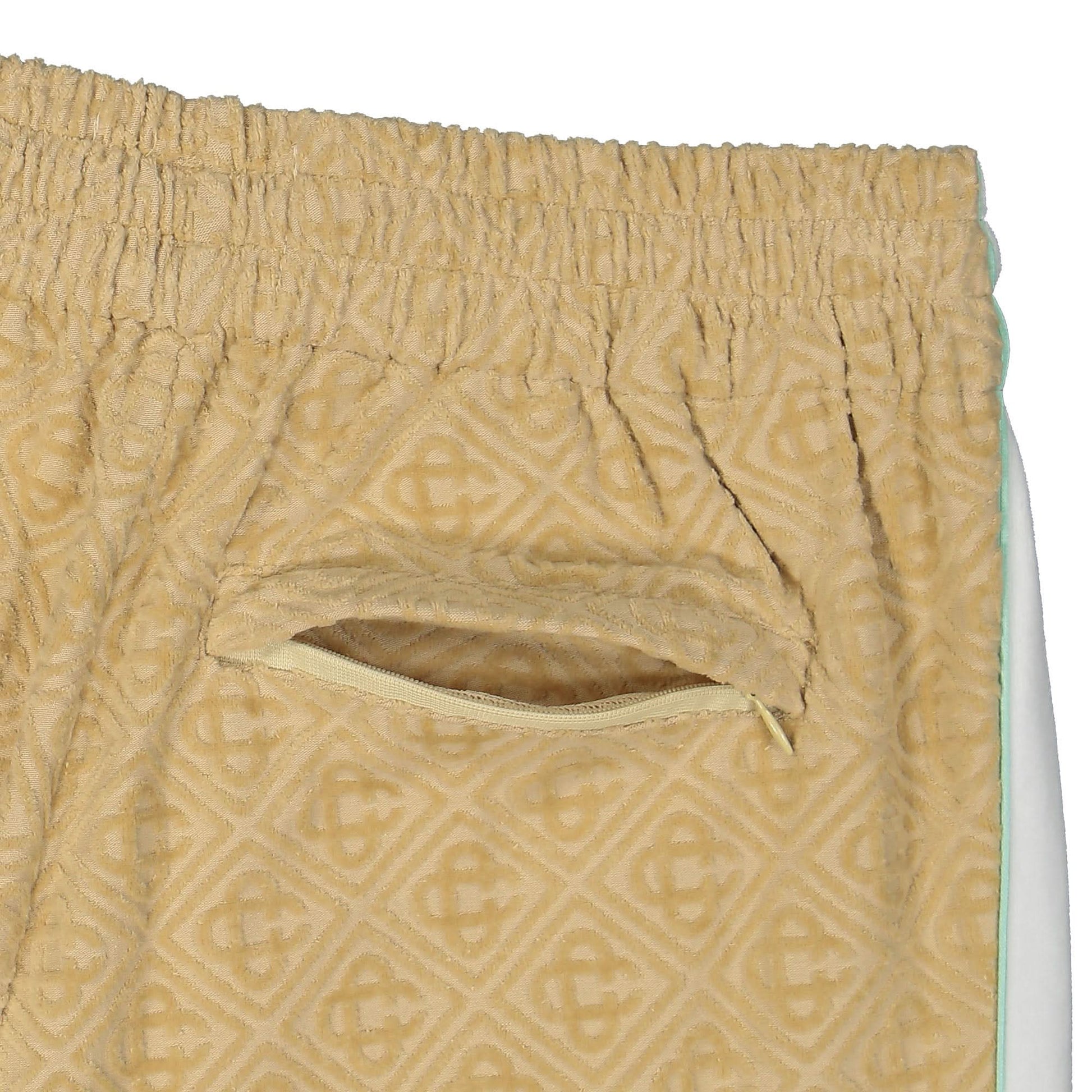 Casablanca Monogram Velour Track Pant Beige Detail view 5 | Gate