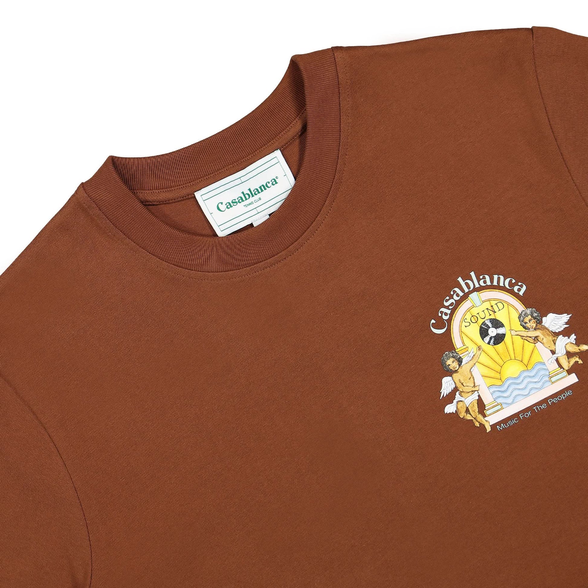 Casablanca Studio De Musique Printed T-Shirt Brown Detail view 3 | Gate