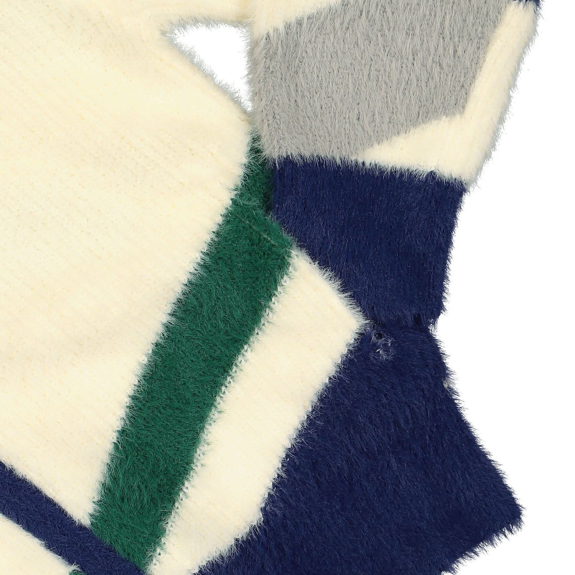 Casablanca Furry Striped Zip Up Jumper Multicolor Detail view 5 | Gate