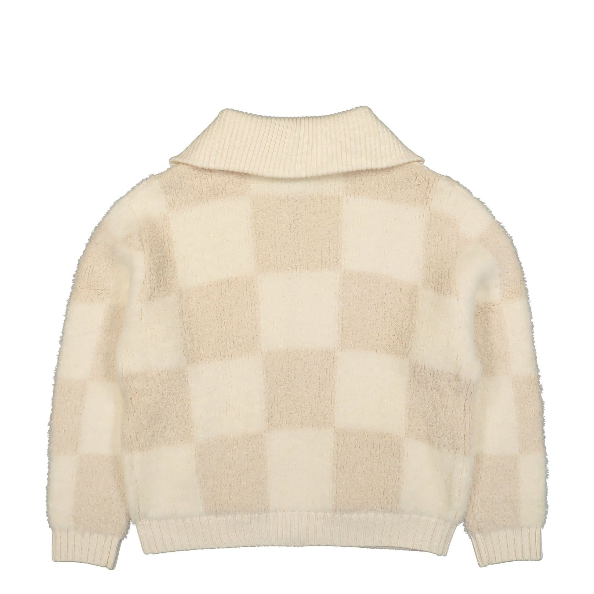 Casablanca Checked Boucle Cardigan Beige Detail view 3 | Gate