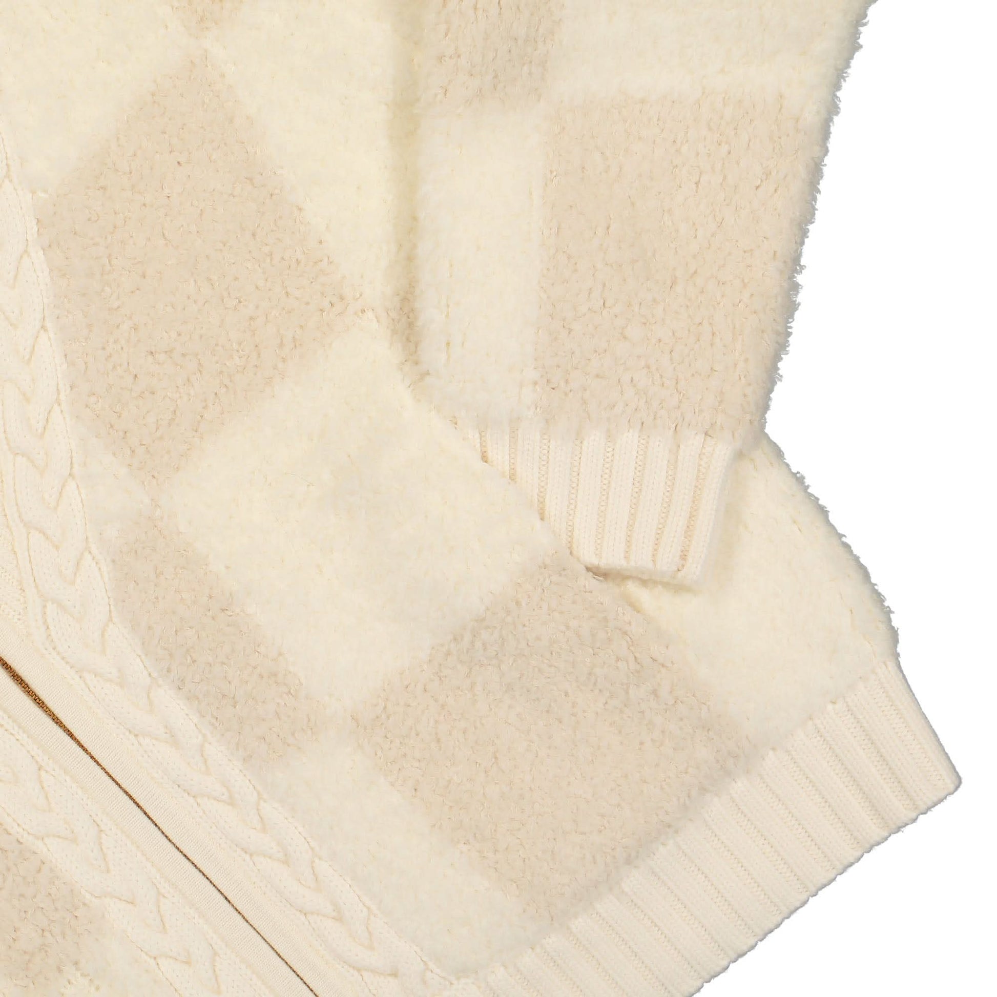 Casablanca Checked Boucle Cardigan Beige Detail view 5 | Gate